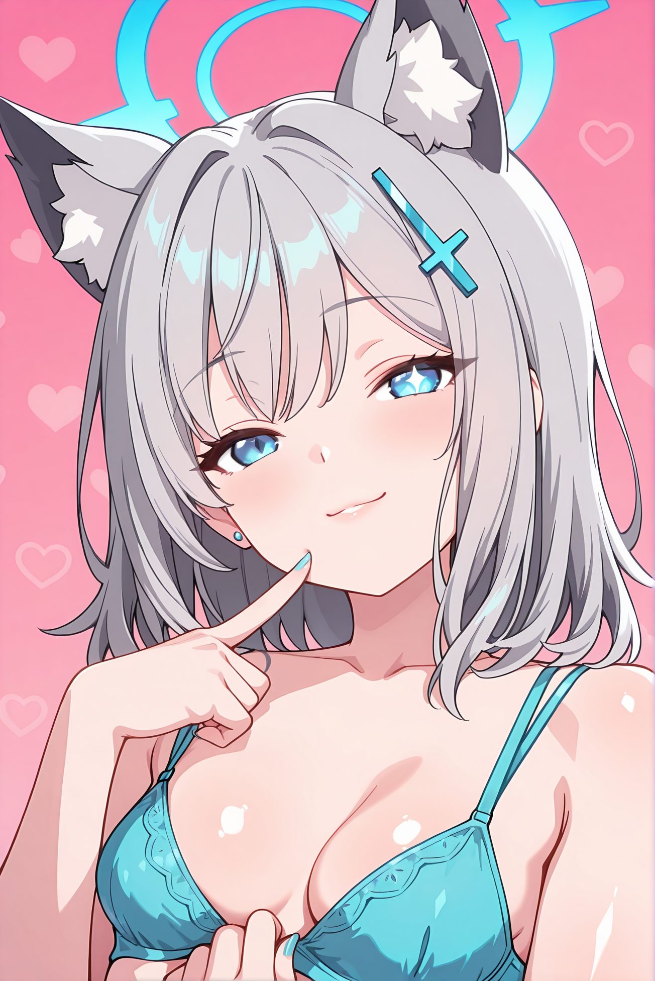 シロコの猫耳下着AIイラスト