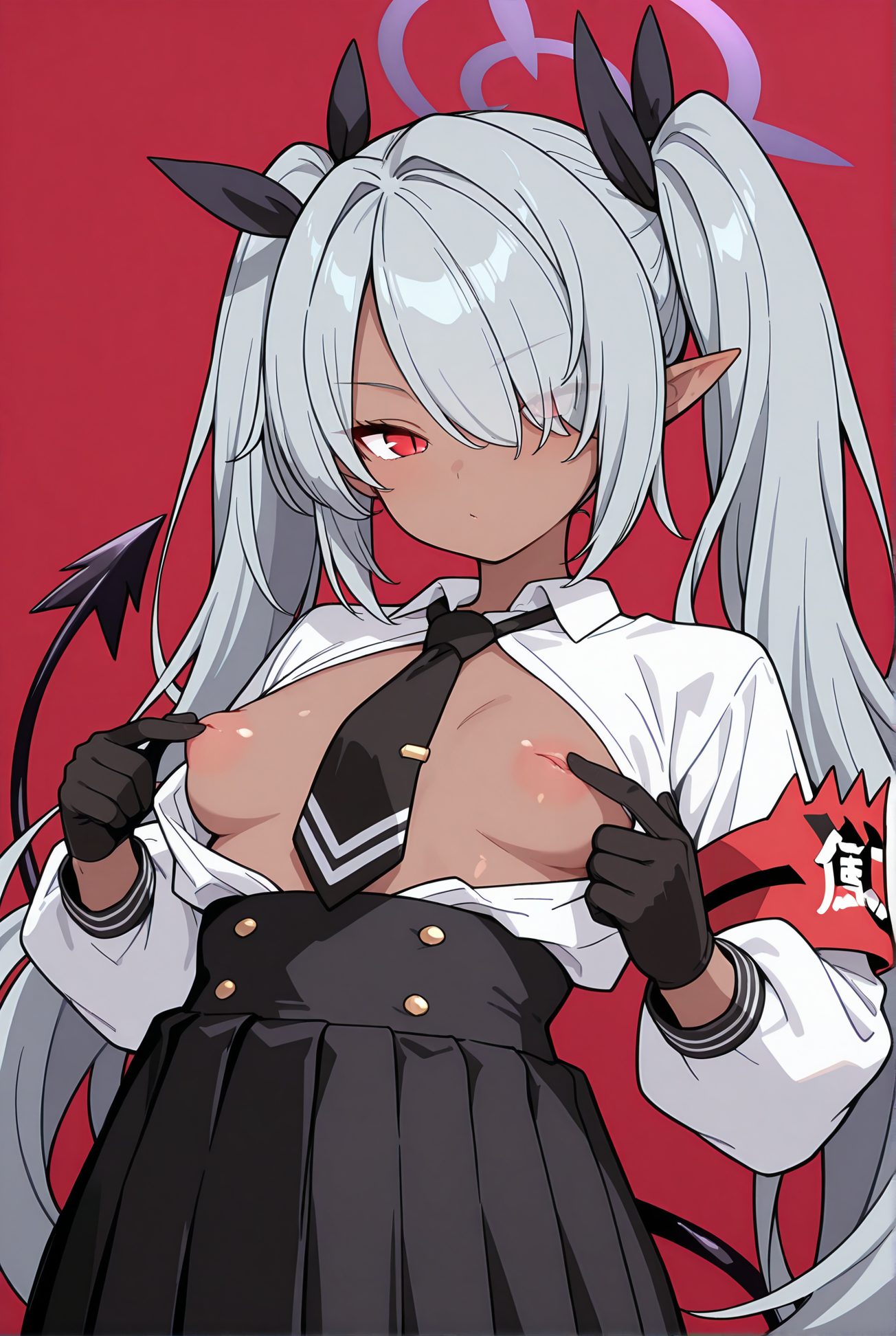 銀鏡イオリの制服AIイラスト