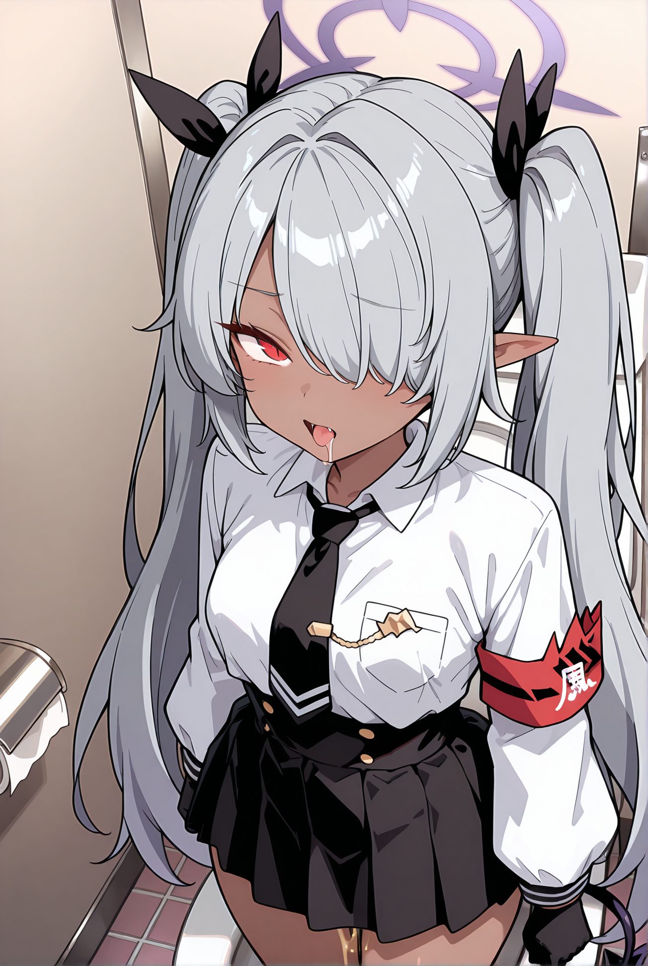 銀鏡イオリの制服姿AIイラスト