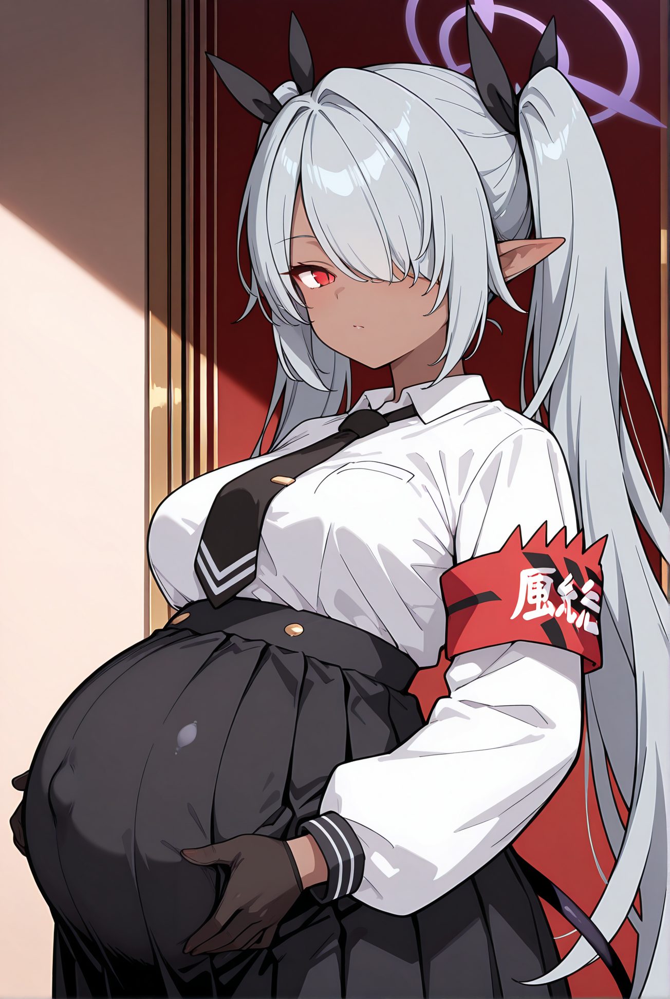 銀鏡イオリの制服姿AIイラスト
