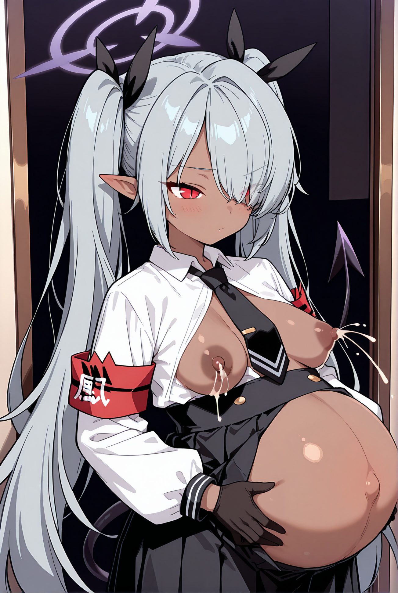 銀鏡イオリの制服姿AIイラスト