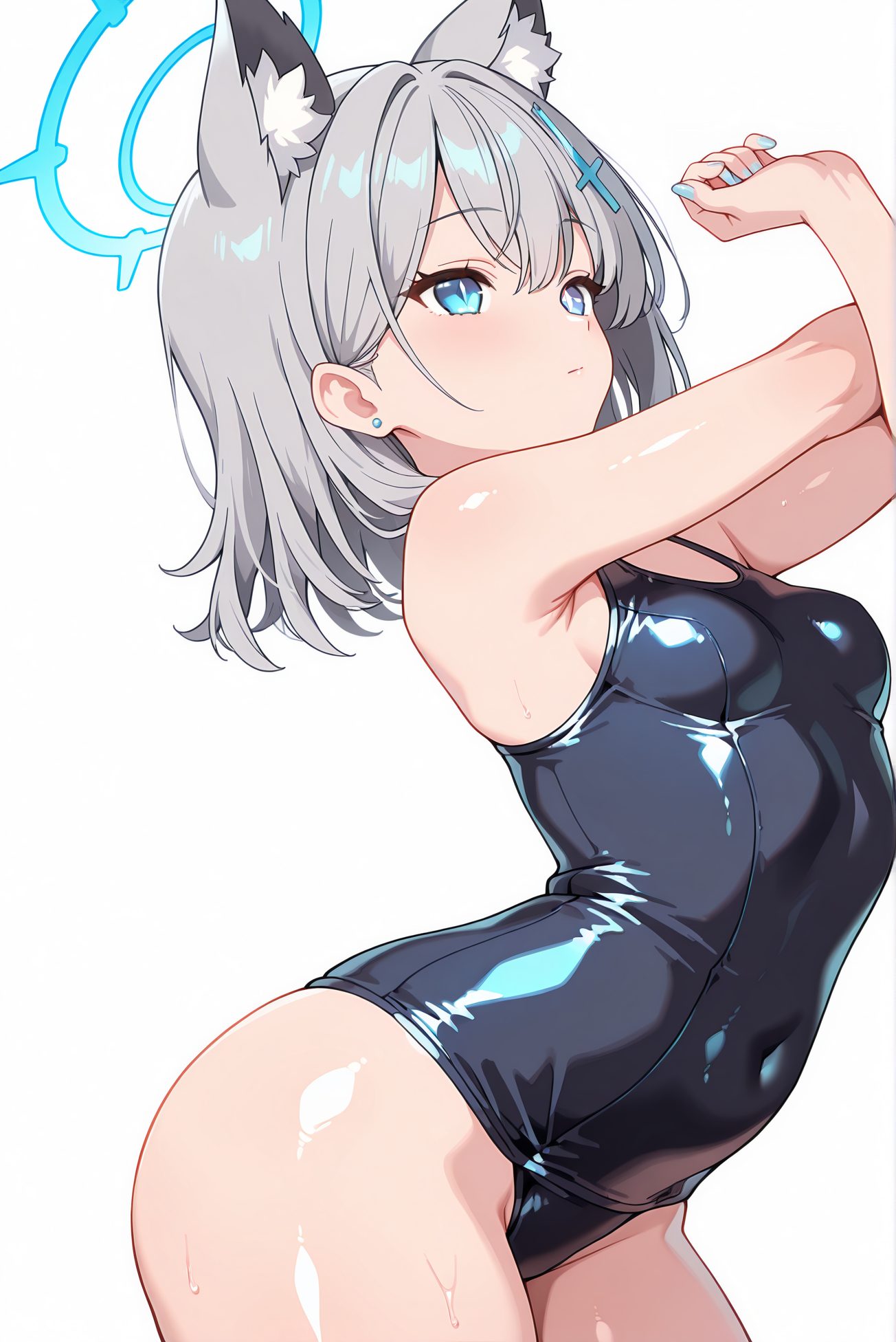 砂狼シロコが水着を着るAIイラスト