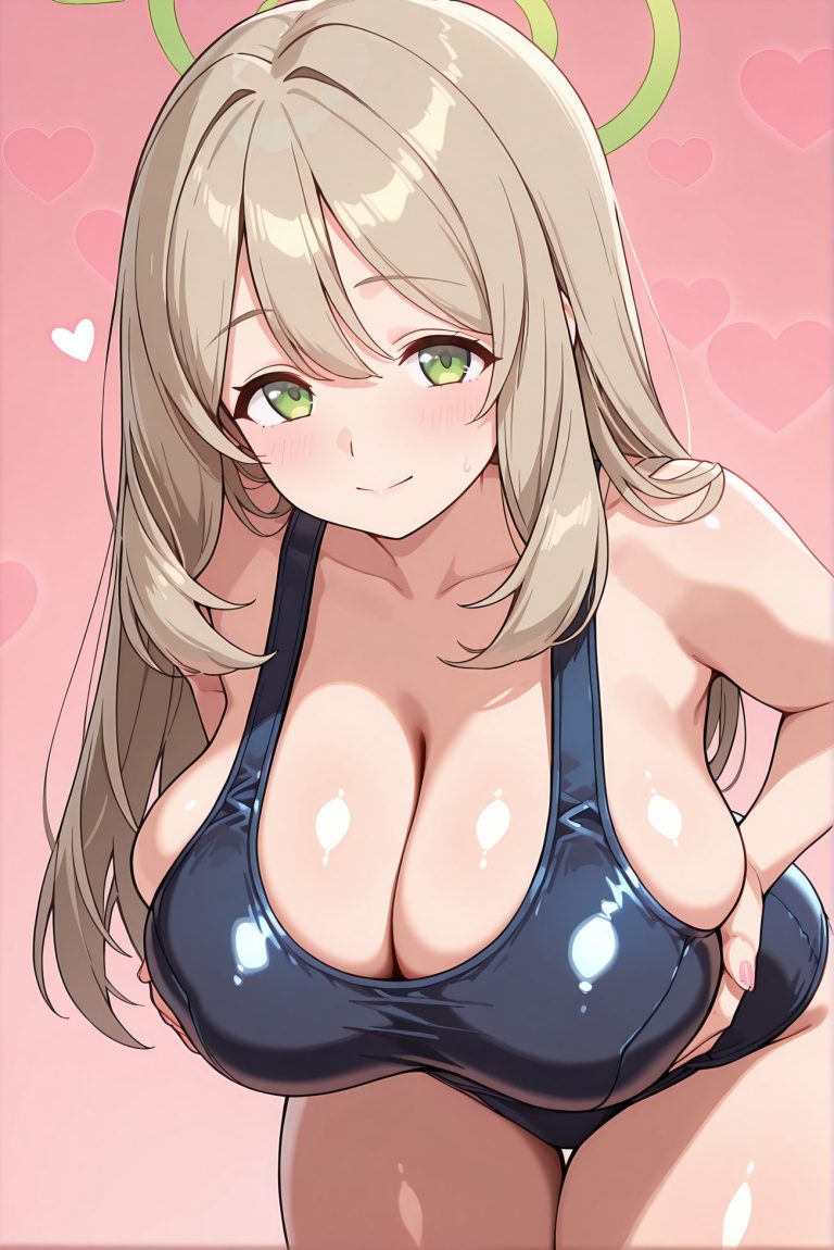 十六夜ノノミのスクール水着AIイラスト