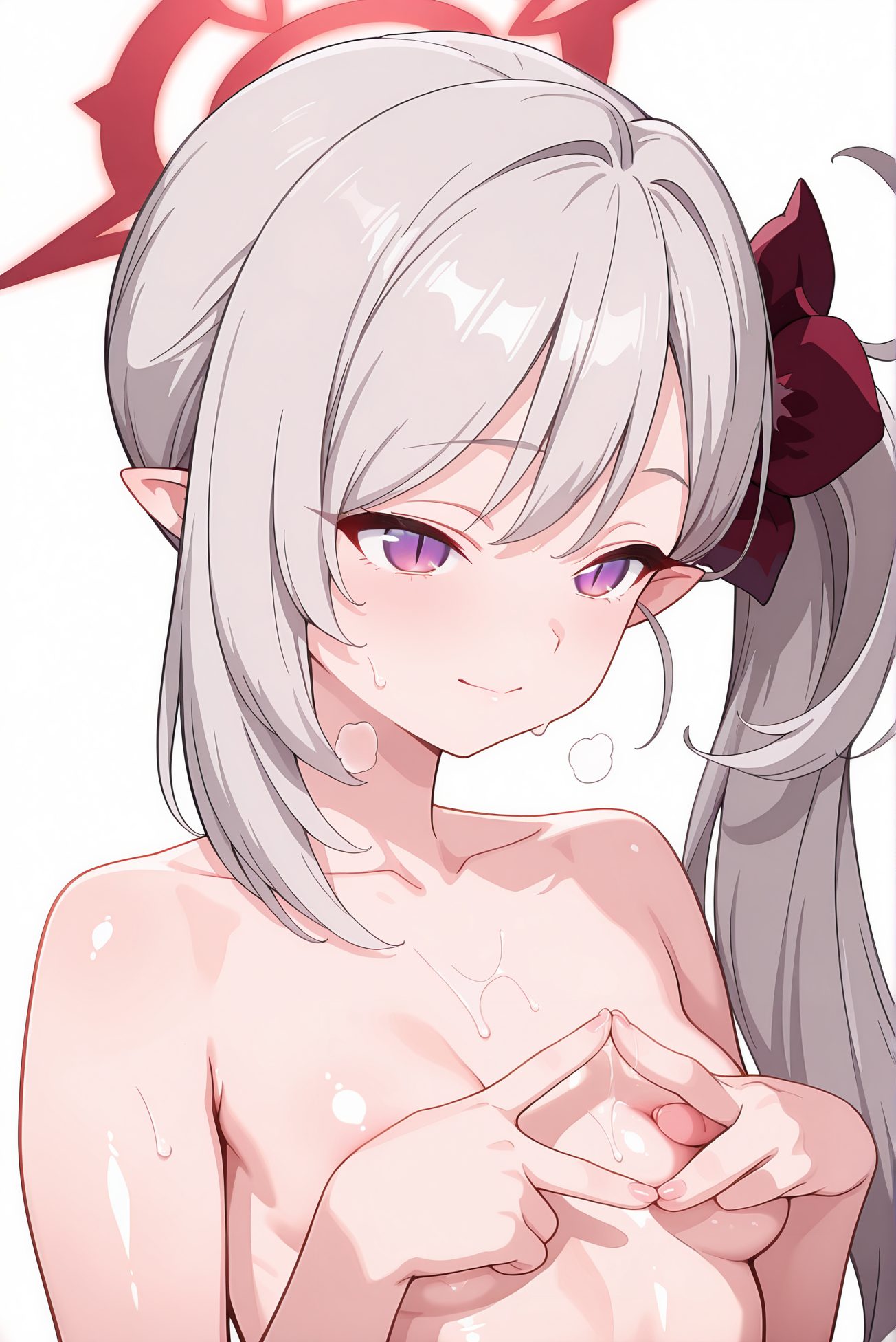 ムツキの花飾りAIイラスト