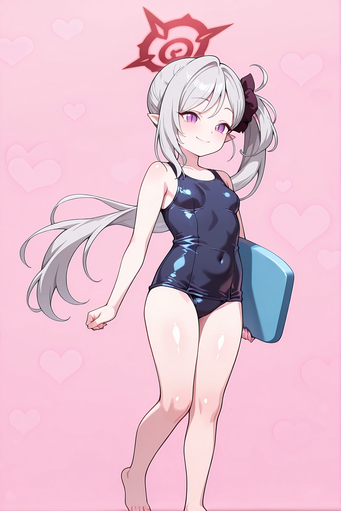 浅黄ムツキのスク水AIイラスト
