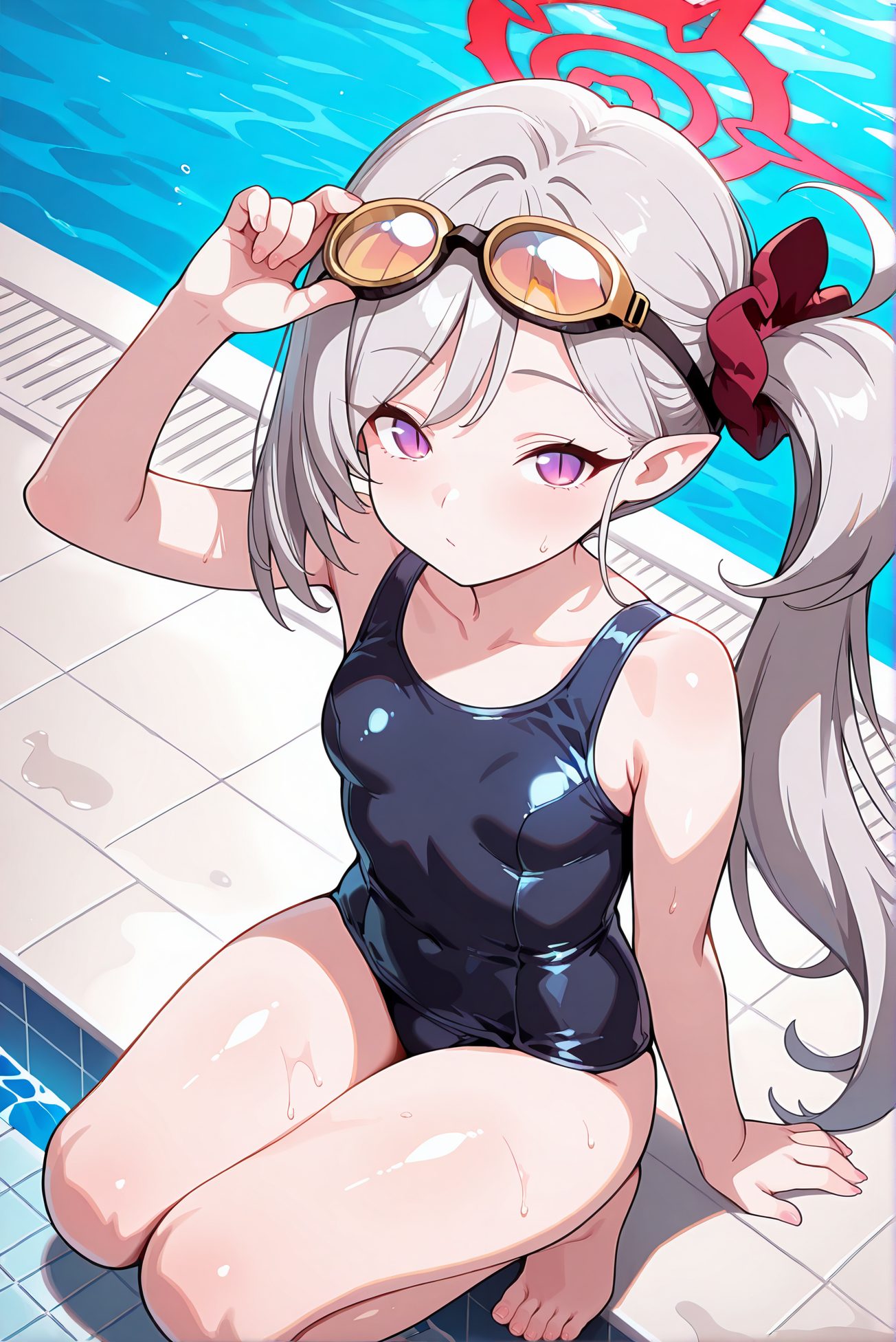 浅黄ムツキの水着AIイラスト