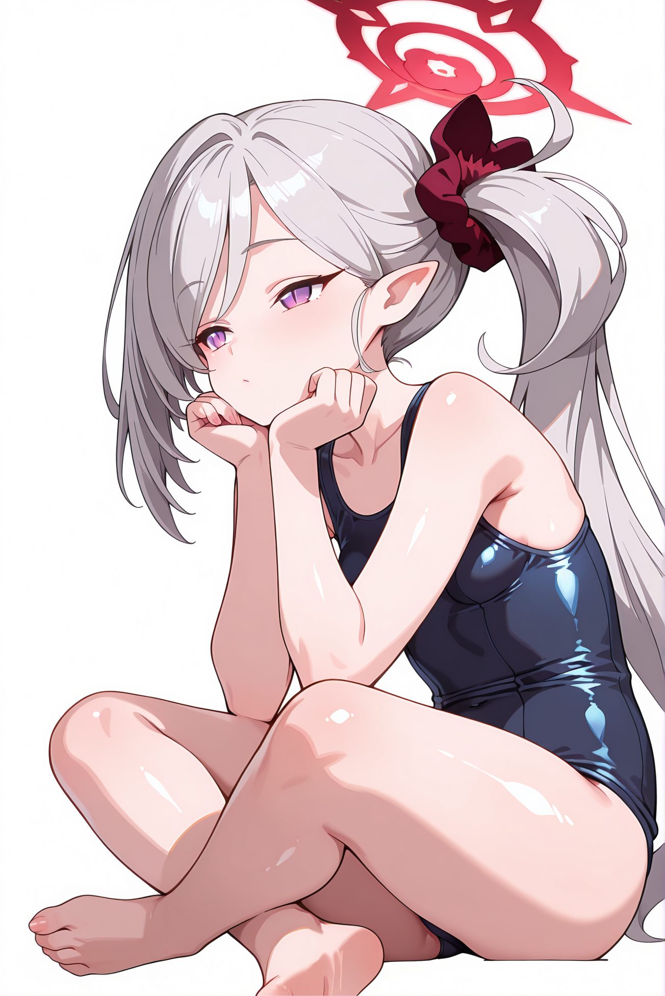 浅黄ムツキのスク水AIイラスト
