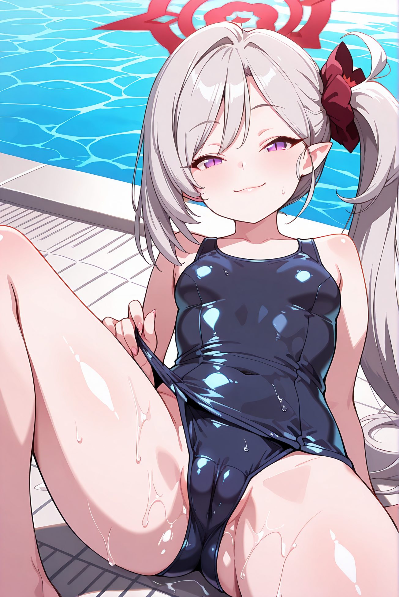 浅黄ムツキの水着AIイラスト