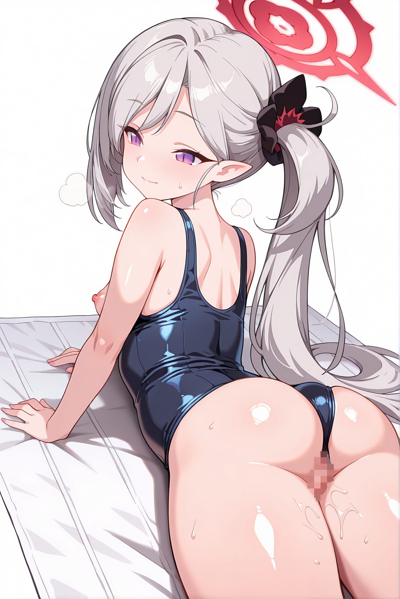浅黄ムツキのスク水AIイラスト