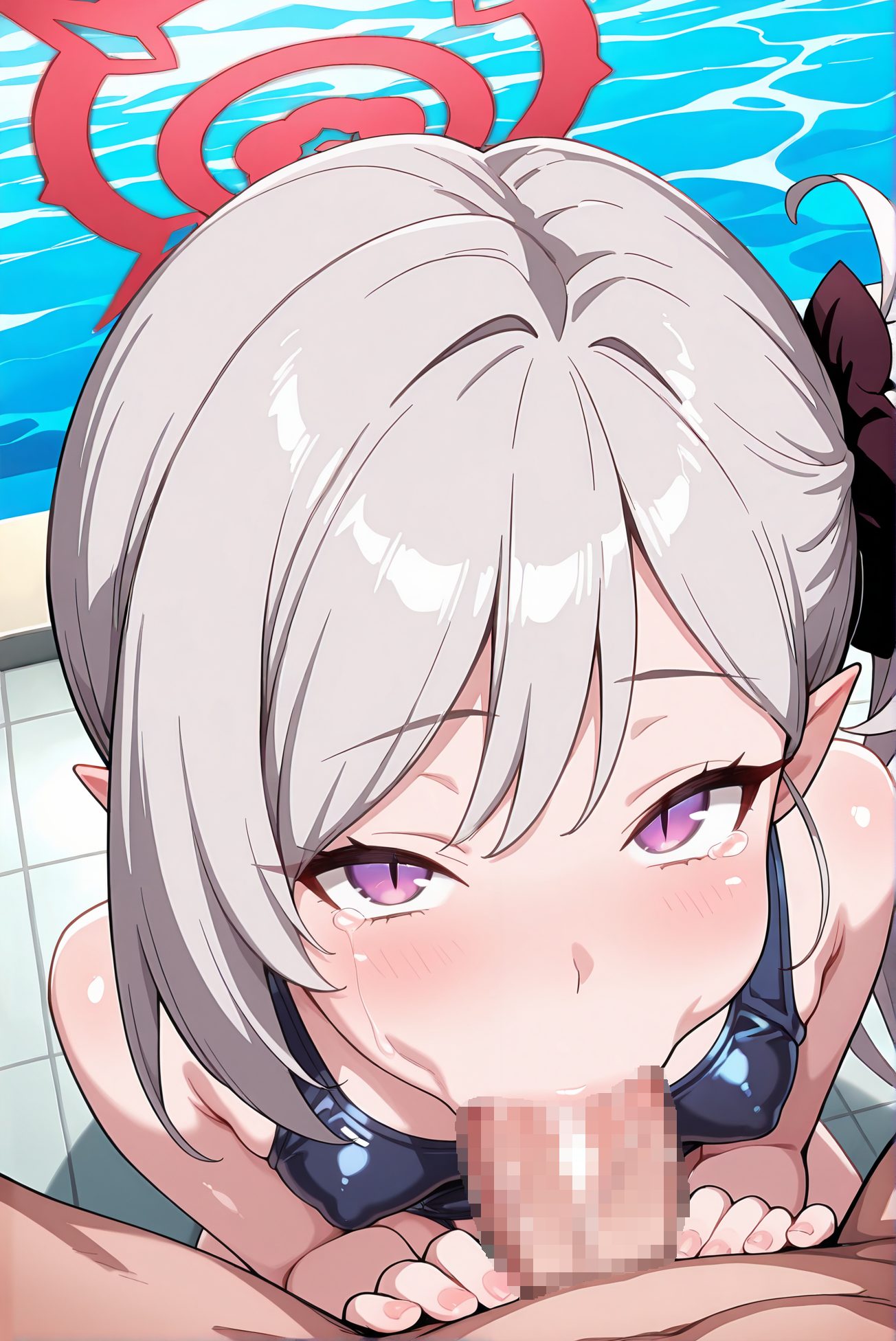 浅黄ムツキのスク水のAIイラスト