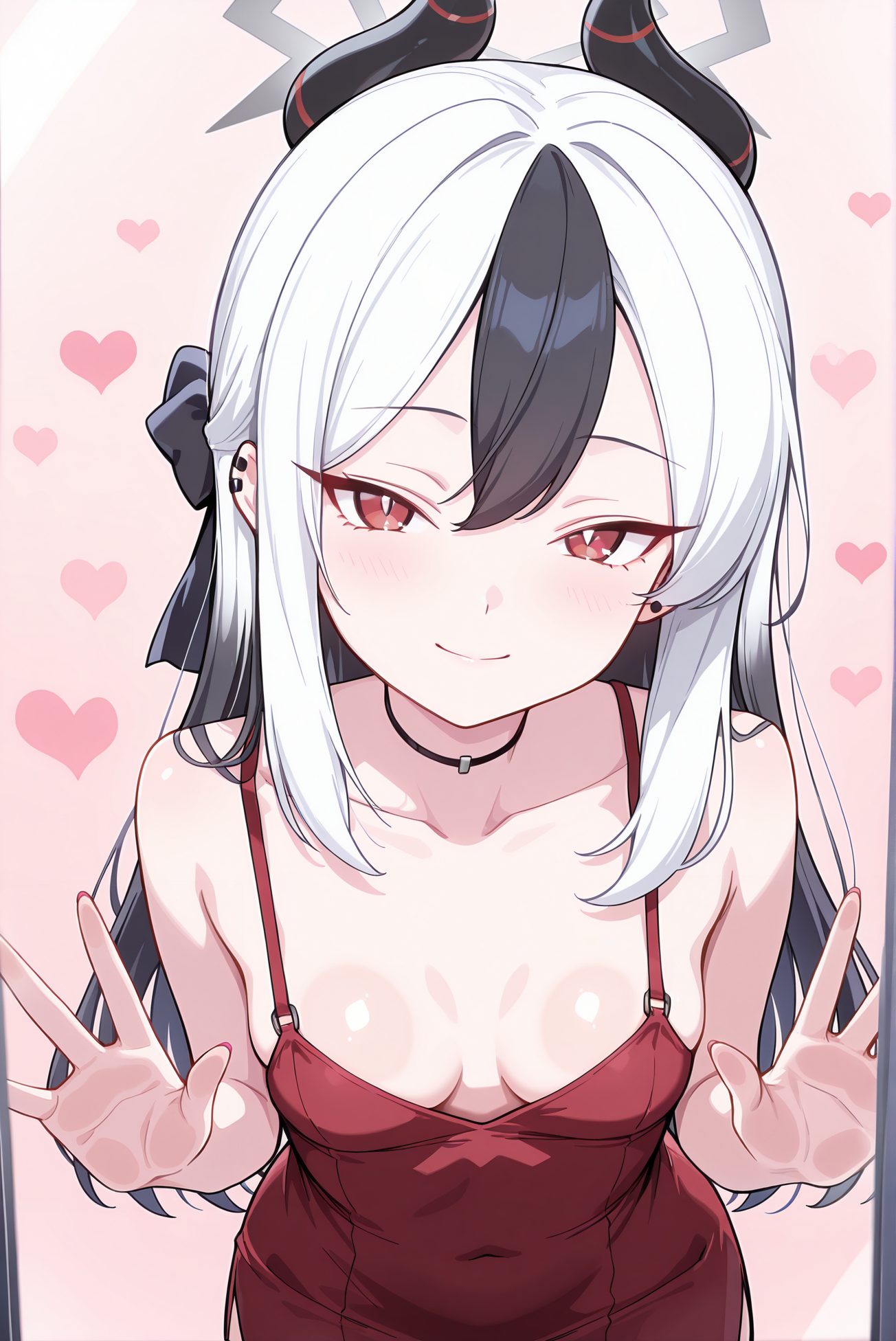 鬼方カヨコのドレス姿のAIイラスト