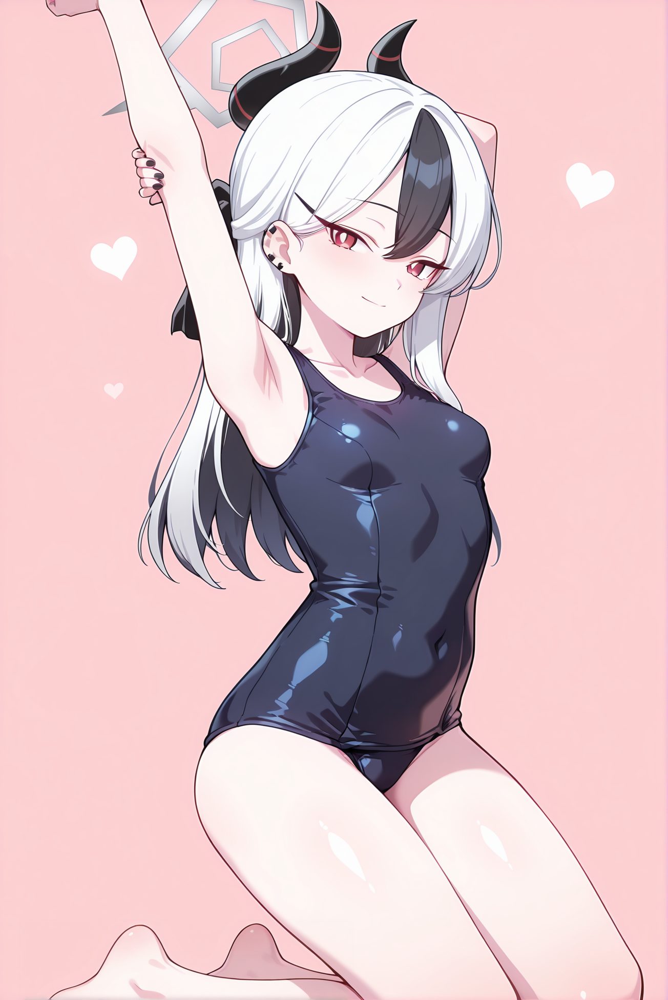 鬼方カヨコのスク水AIイラスト