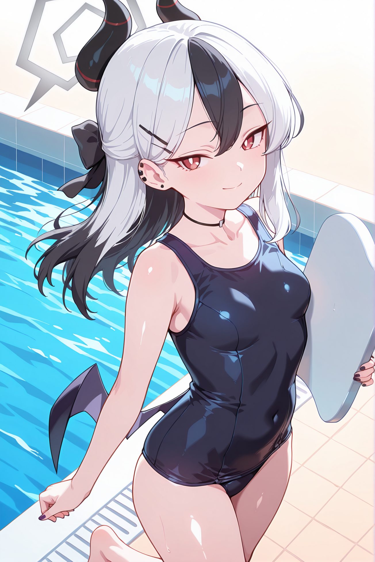 鬼方カヨコのスク水AIイラスト