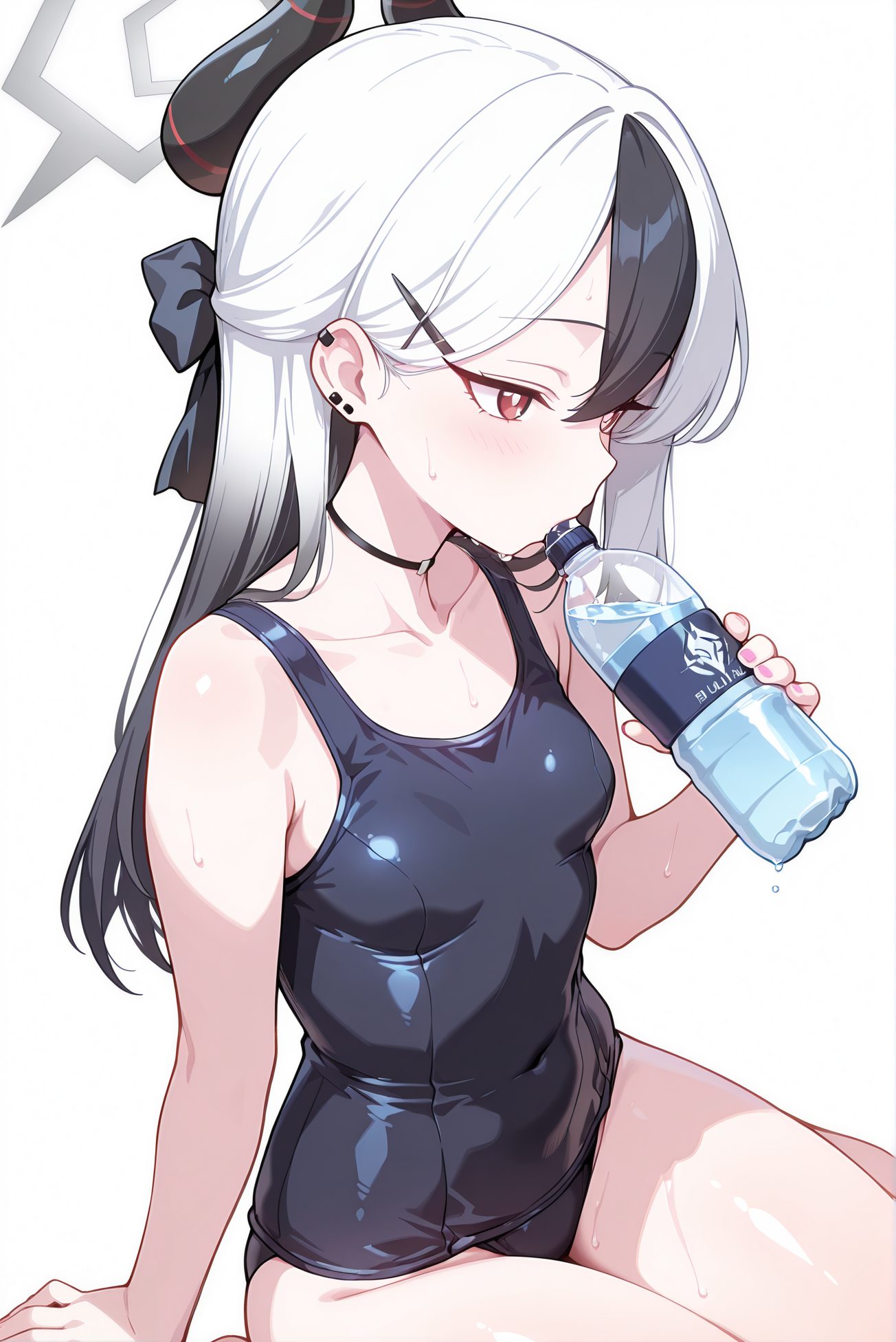 鬼方カヨコのスク水AIイラスト