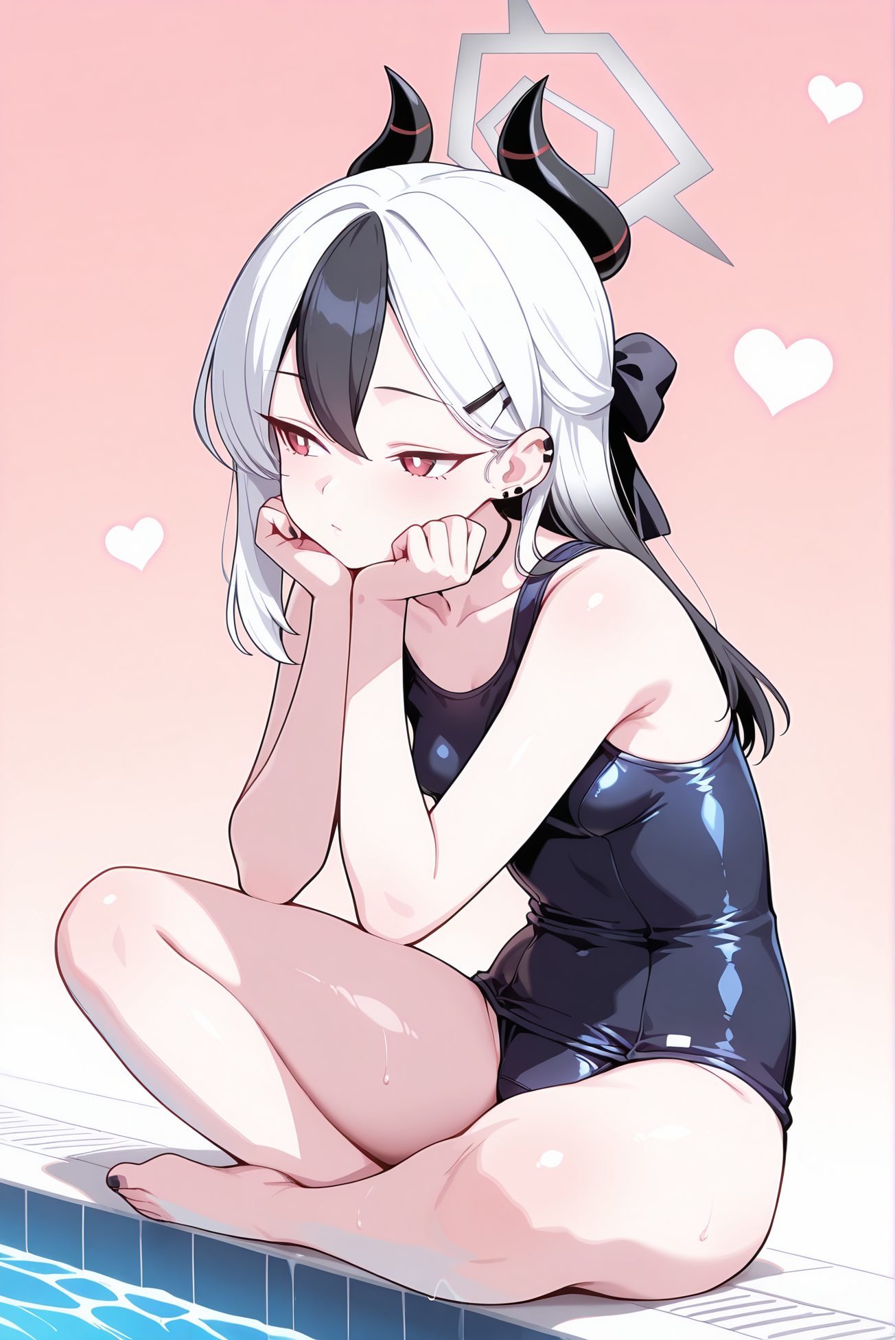 鬼方カヨコのスク水AIイラスト
