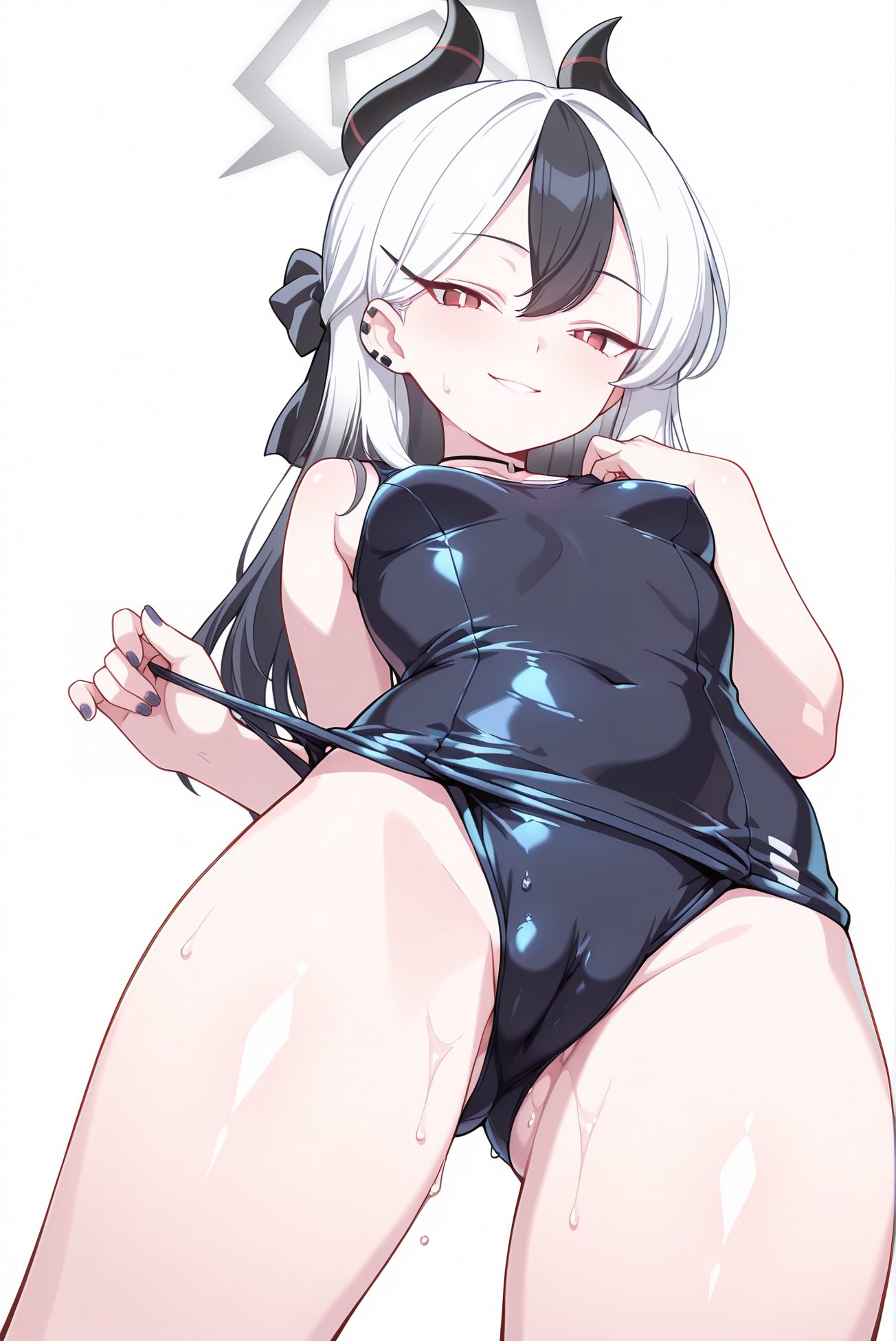 鬼方カヨコのスク水AIイラスト
