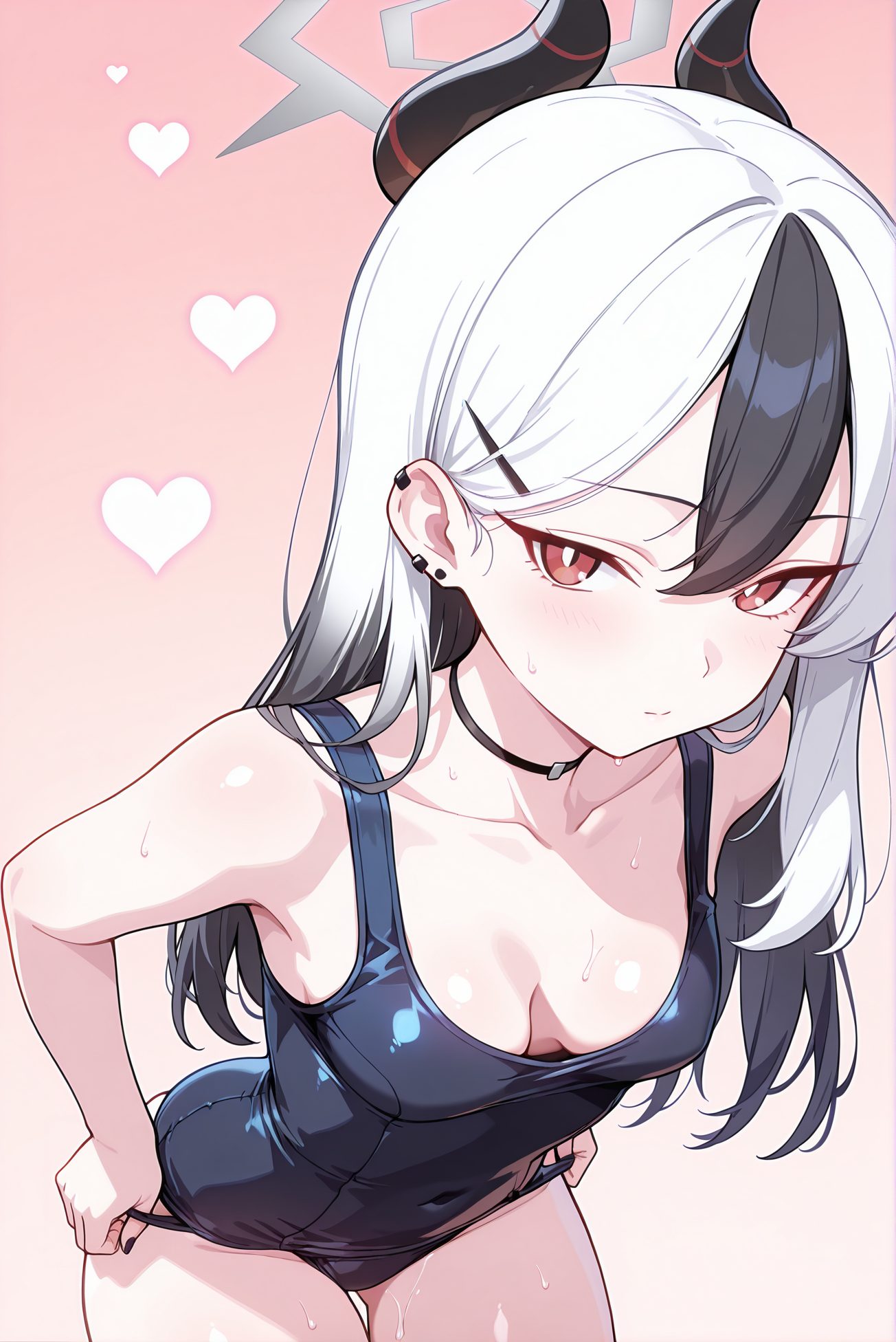 鬼方カヨコのスク水AIイラスト