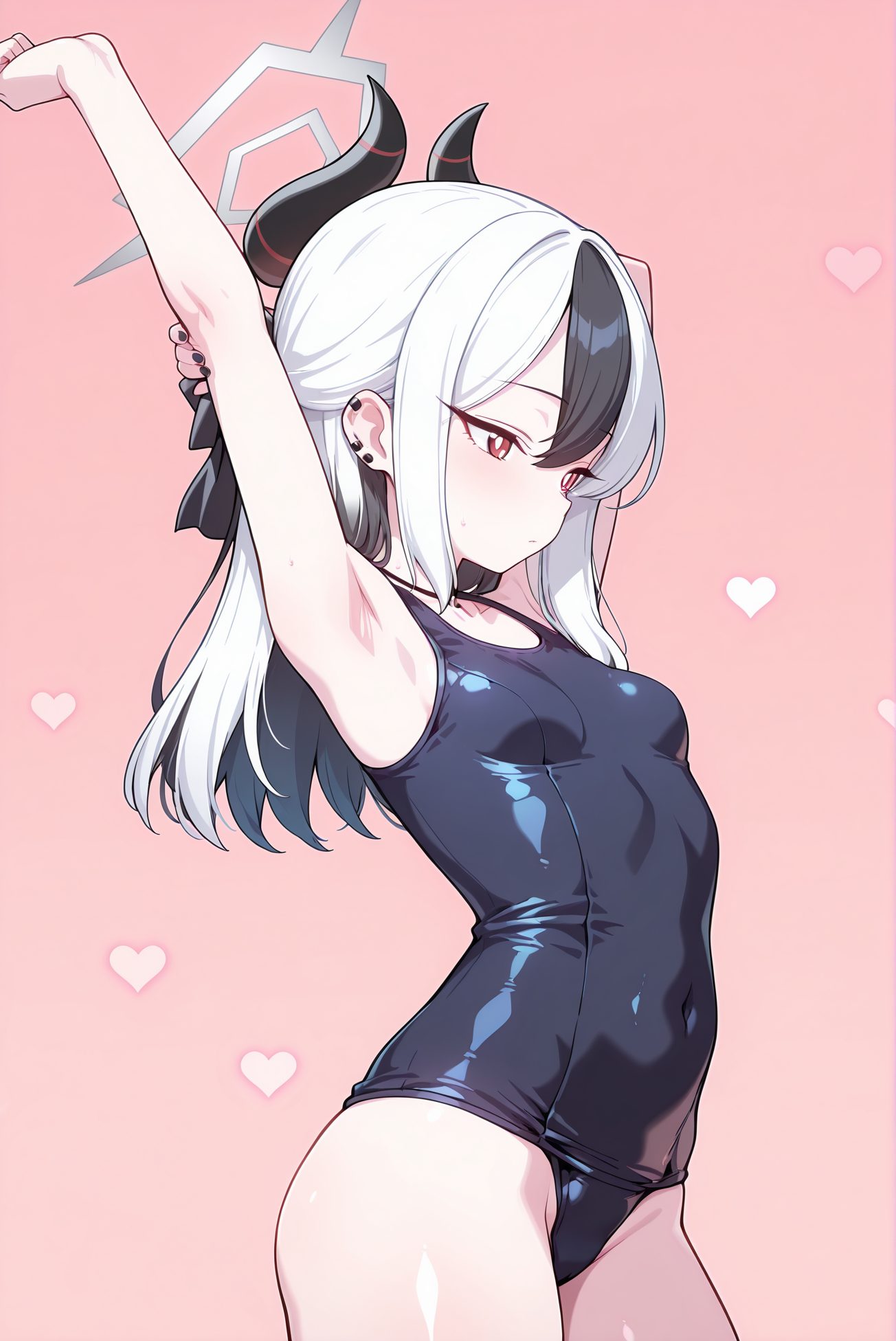 鬼方カヨコのスク水AIイラスト