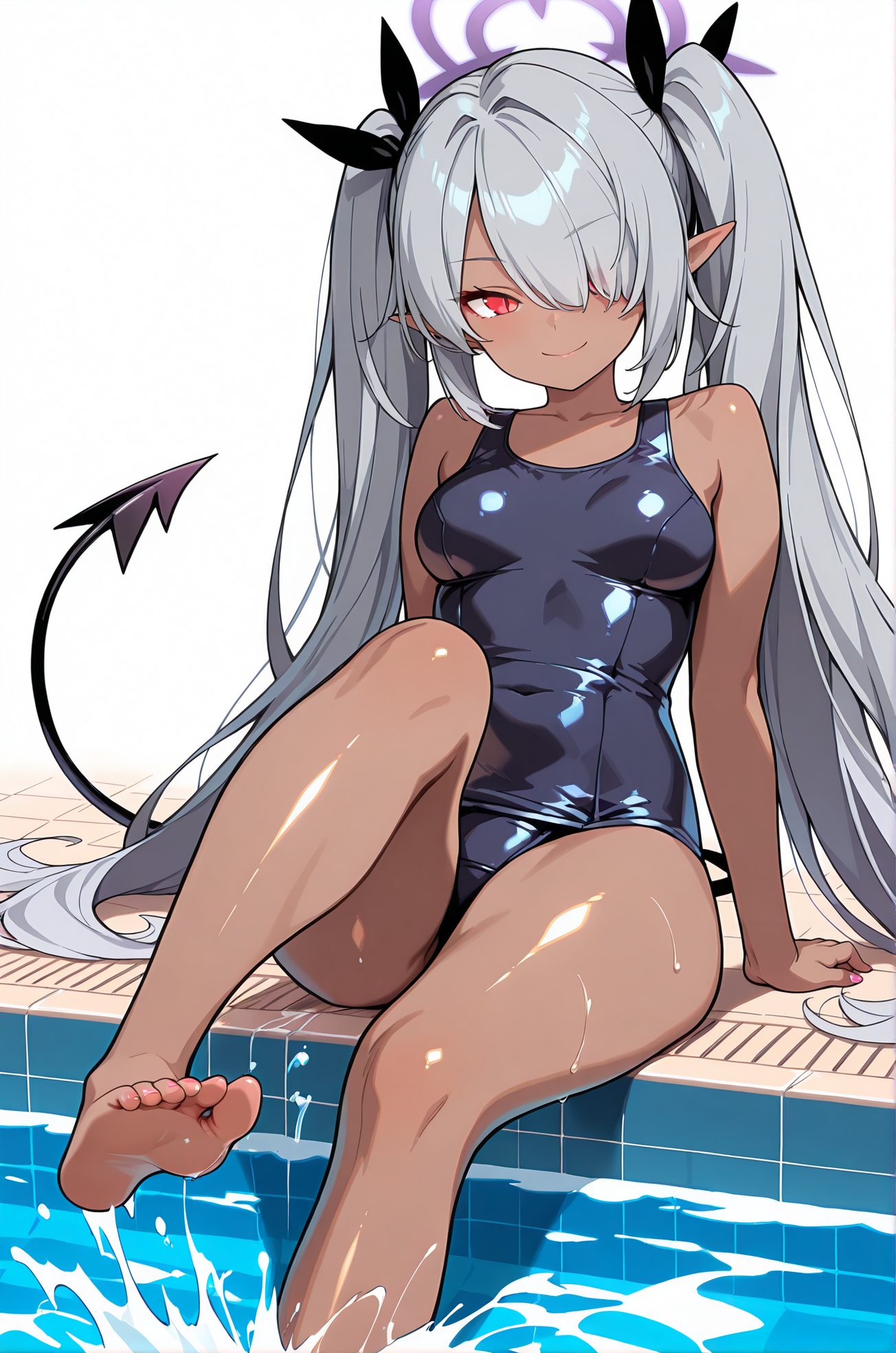 銀鏡イオリの水着AIイラスト