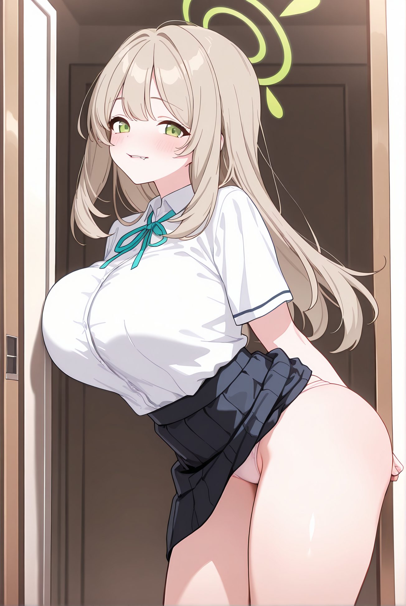 十六夜ノノミの制服姿AIイラスト