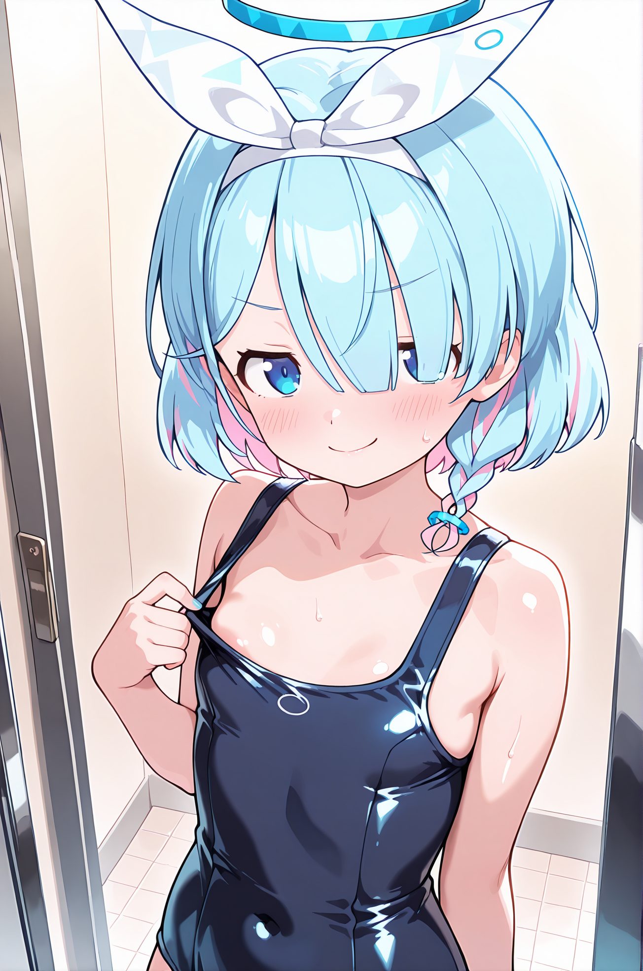 アロナのスクール水着AIイラスト