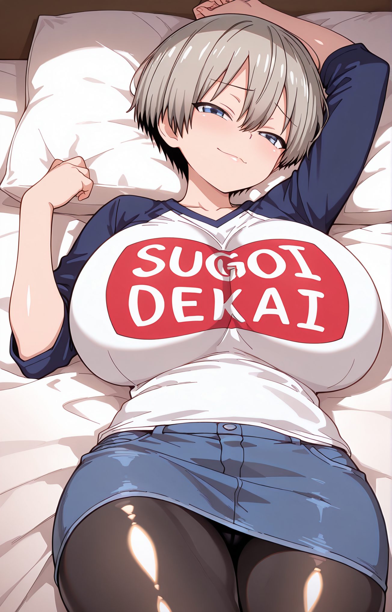 スカート・短い髪の宇崎花のAIイラスト