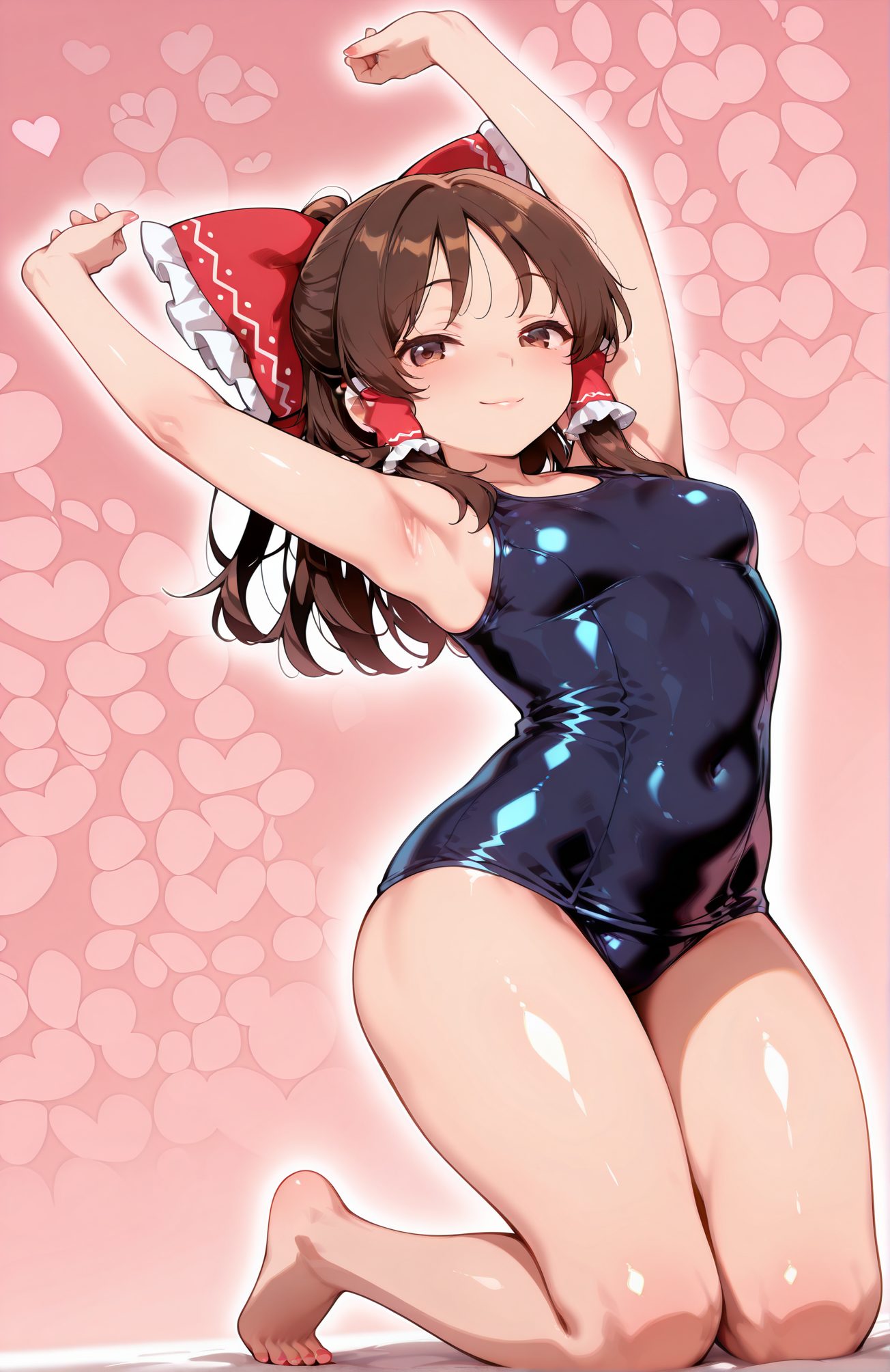 光沢が魅力的な博麗霊夢の二次創作AIイラスト