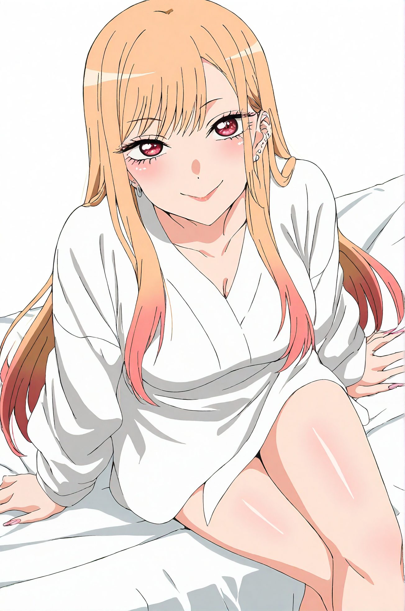 赤髪・鎖骨の喜多川海夢のAIイラスト
