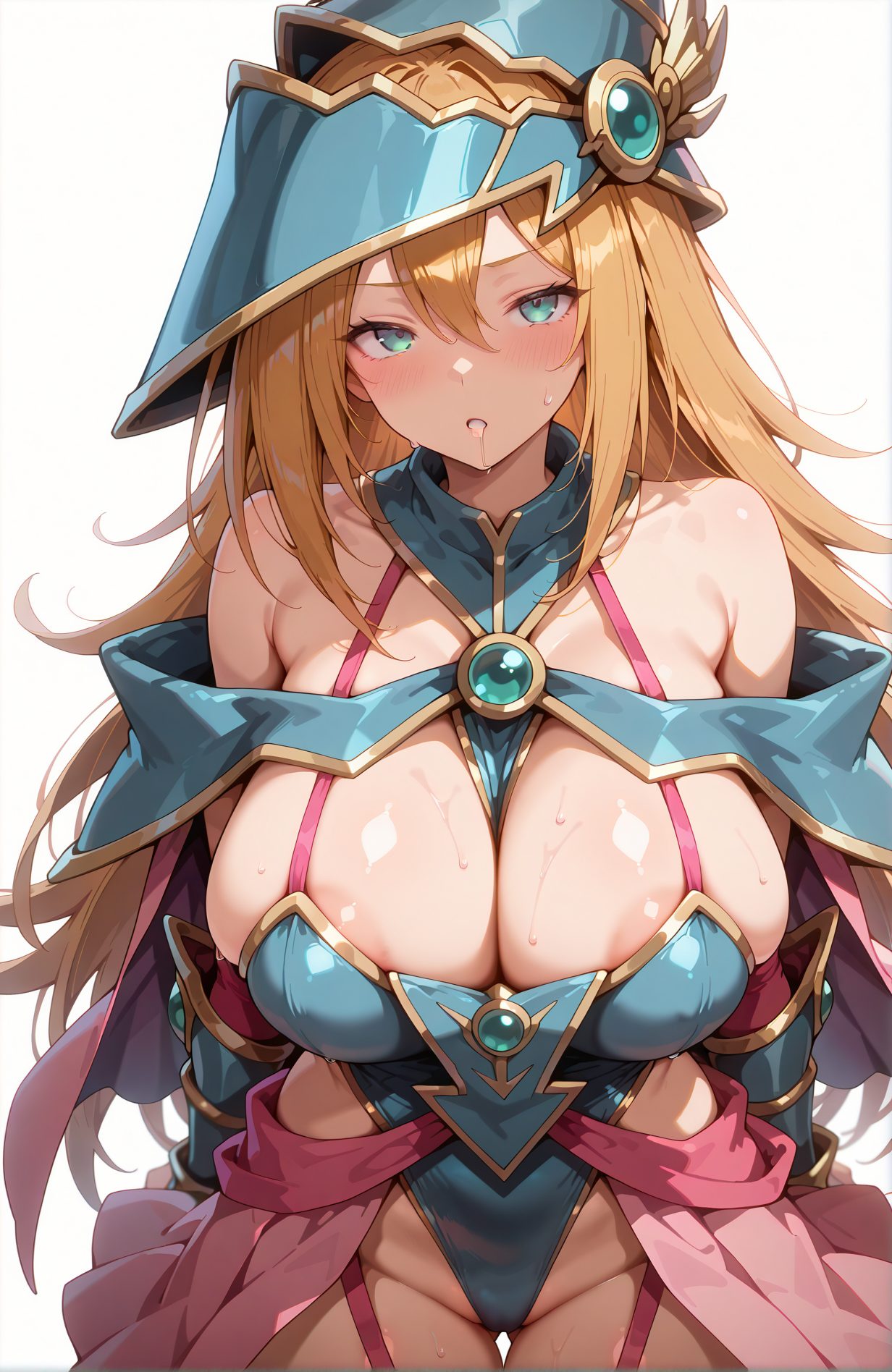肩出し・遊戯王のブラックマジシャンガールのAIイラスト