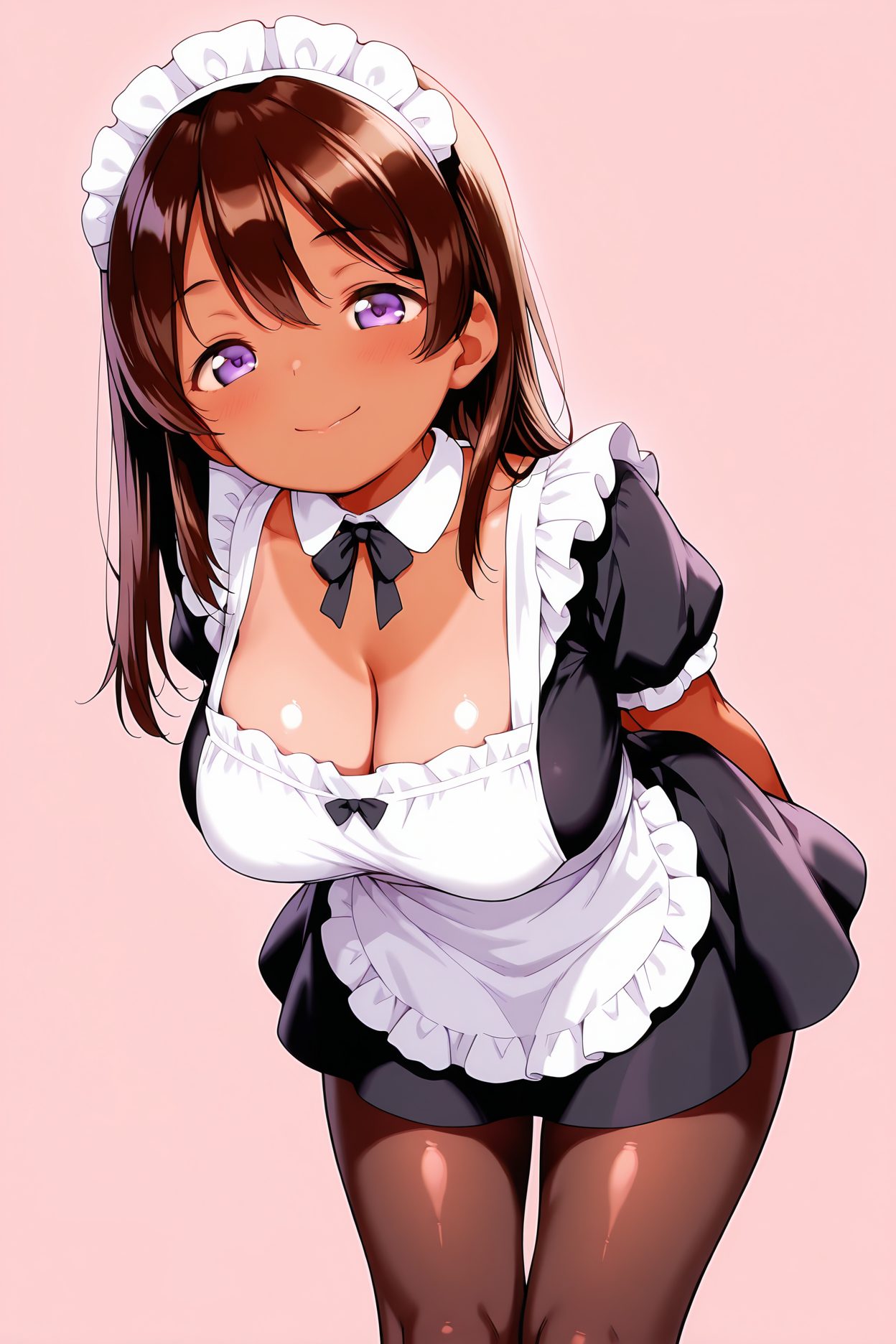 笑顔・褐色娘の褐色のAIイラスト