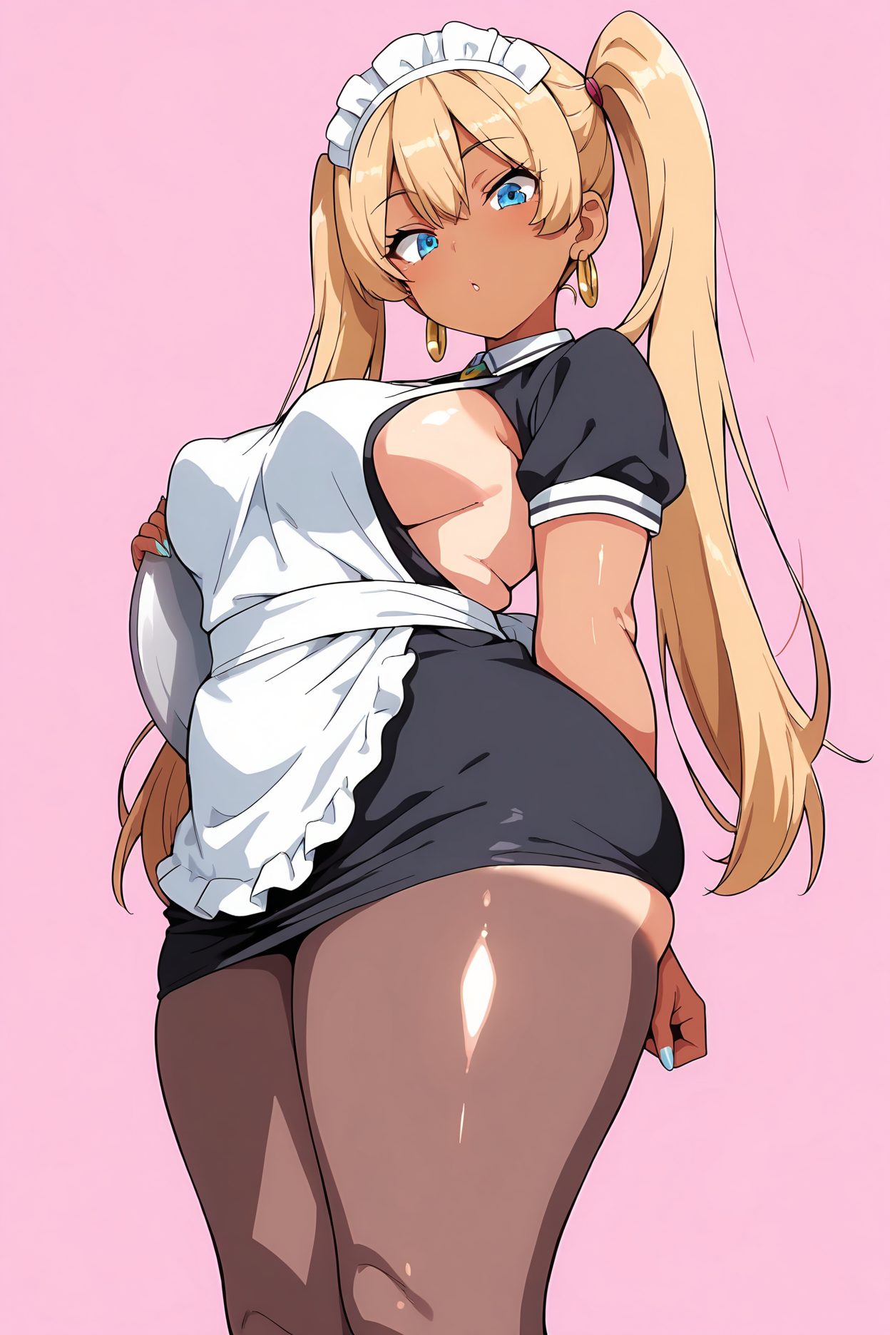 褐色女性・パンストの褐色のAIイラスト