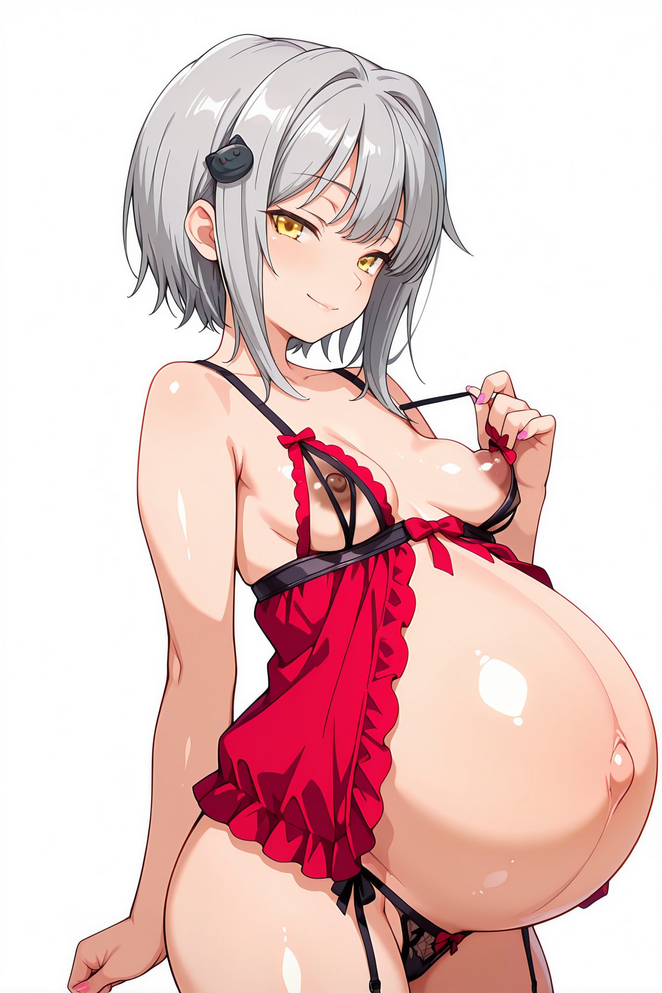 光沢・灰髪の塔城小猫のAIイラスト