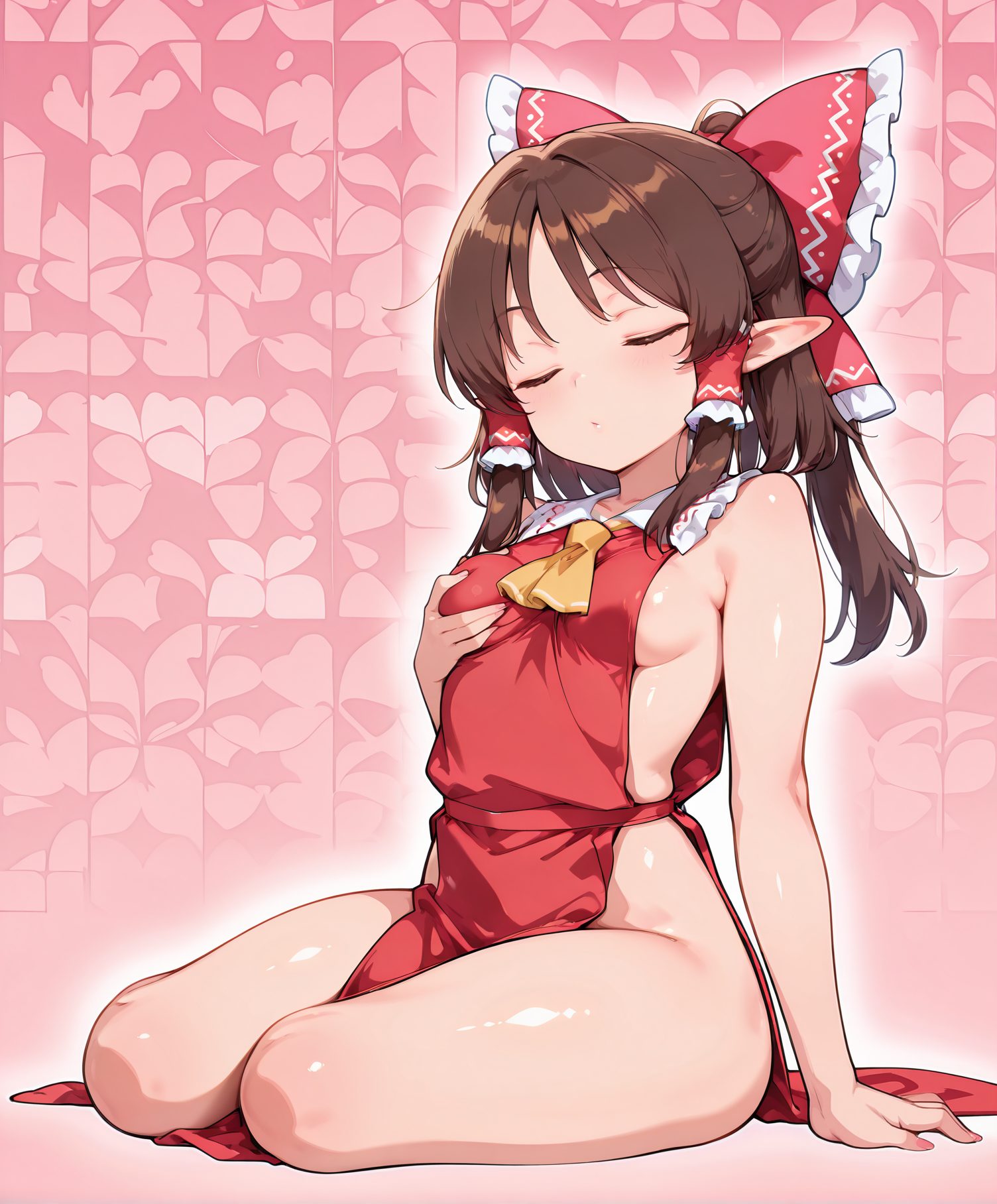 博麗霊夢の博麗霊夢姿を描いたAIイラスト