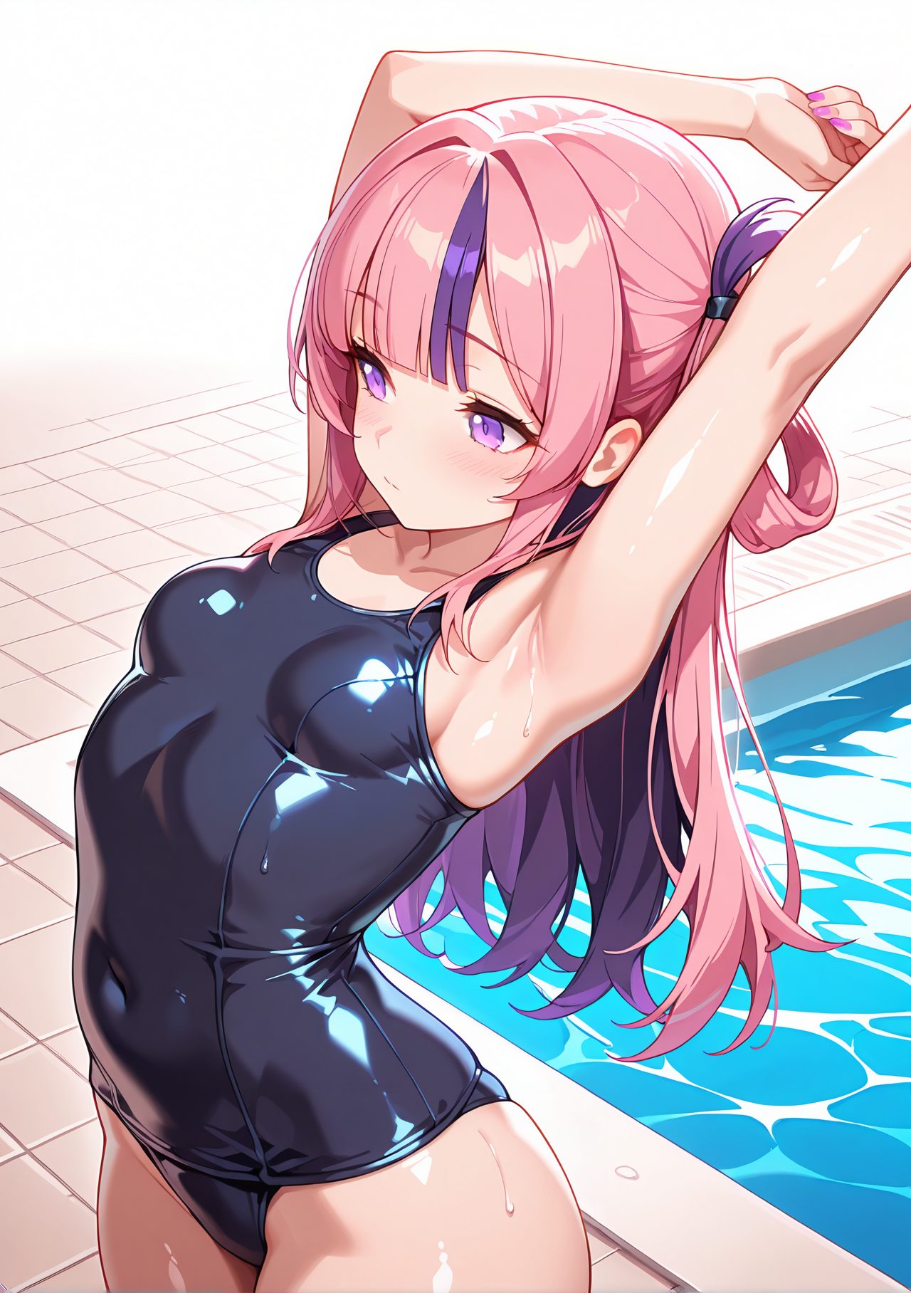 スクール水着！スク水のエロ可愛いAIイラスト