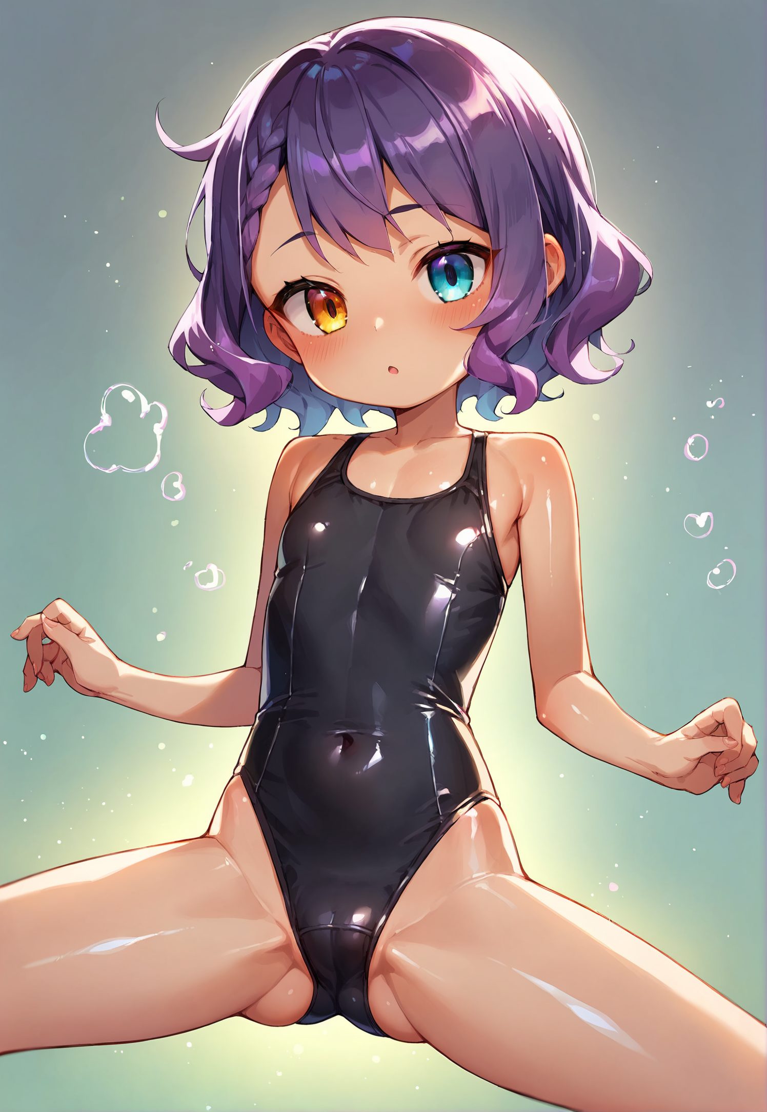 脚開き・褐色女性の褐色肌,ロリのAIイラスト