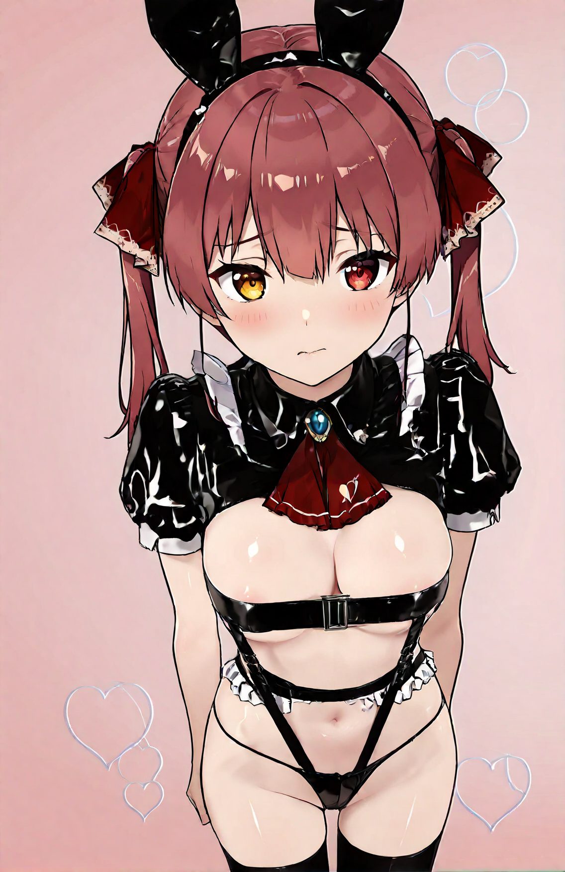 偽動物耳・胸チラの巨乳のAIイラスト