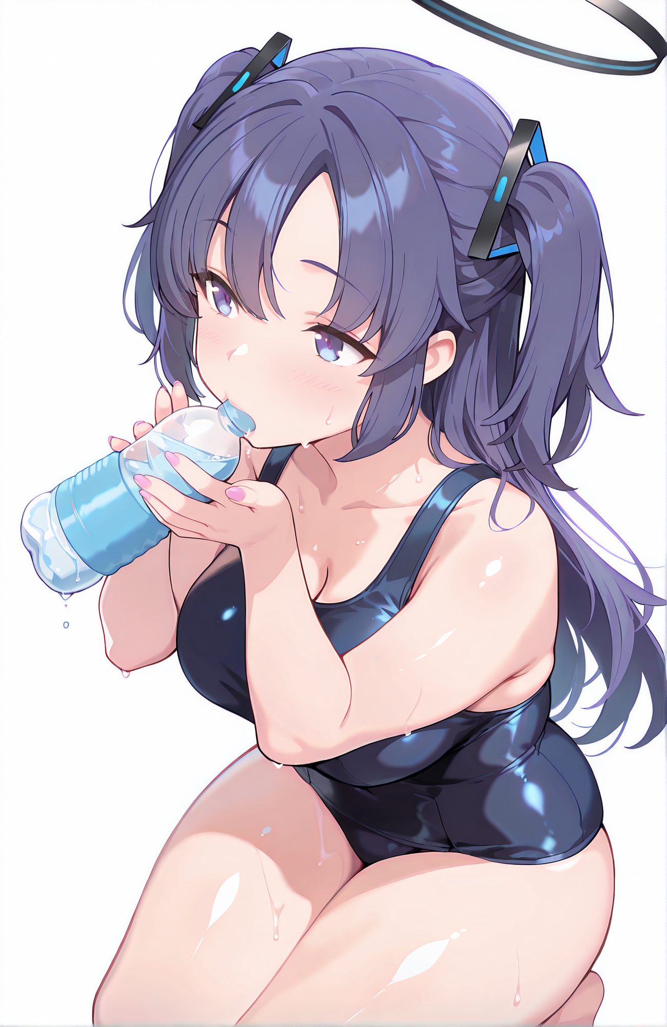 長い髪・青い目の早瀬ユウカのAIイラスト
