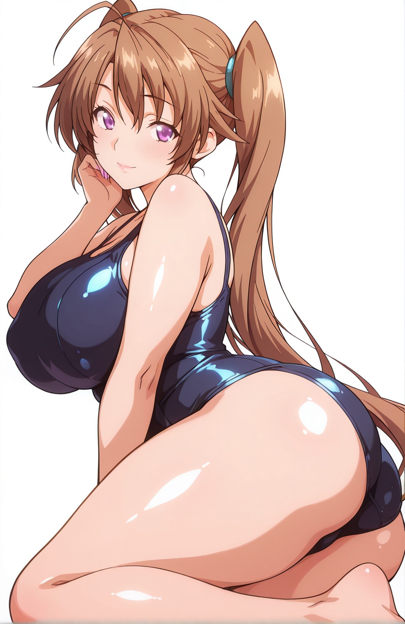 口閉じ・水着の紫藤イリナのAIイラスト