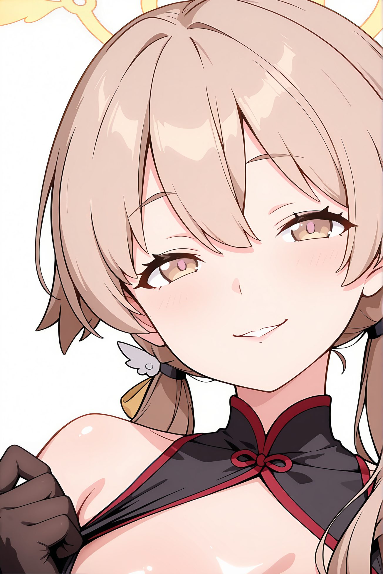 黒手袋・赤面の阿慈谷ヒフミのAIイラスト