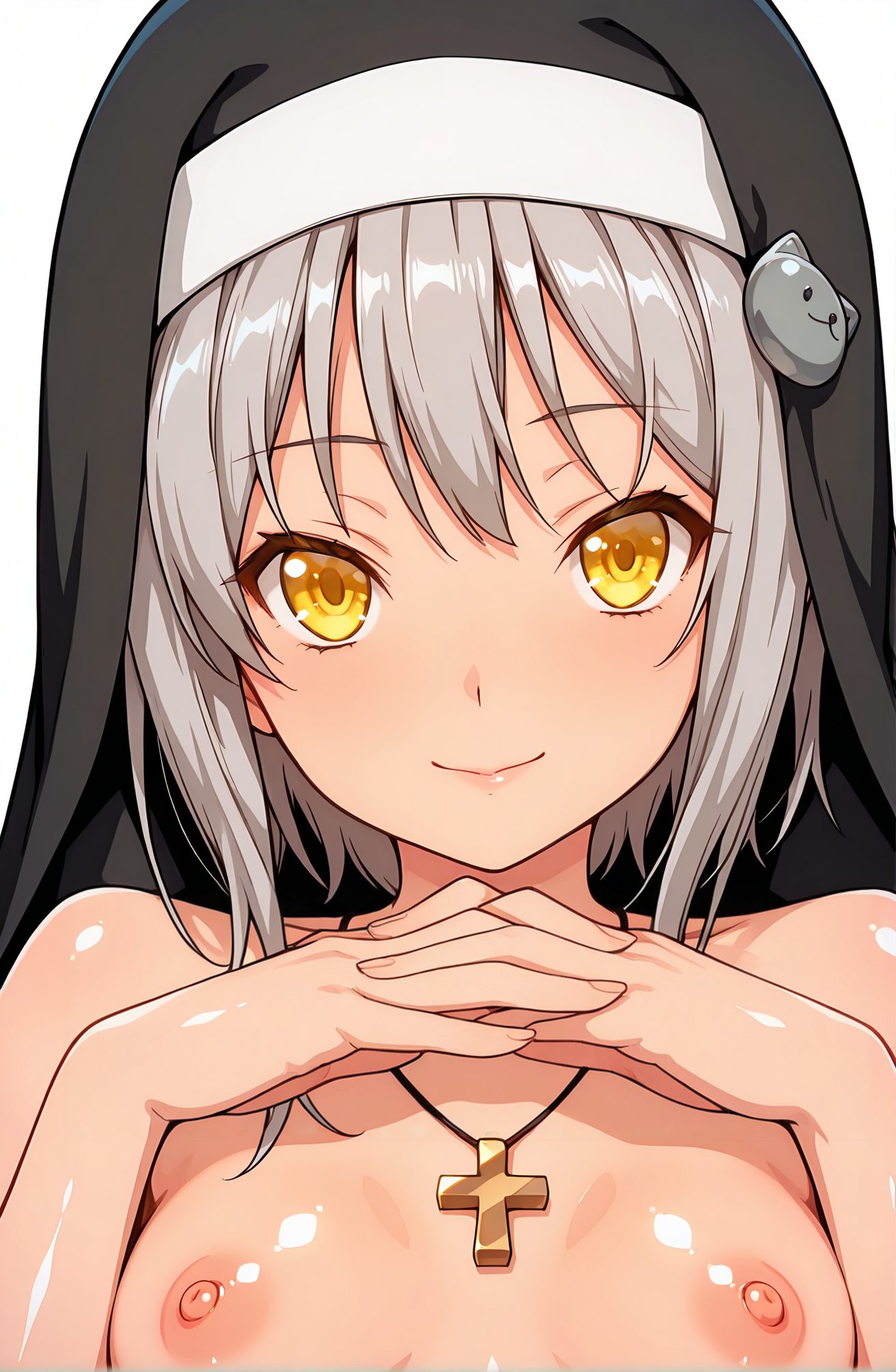 灰髪・乳首の塔城小猫のAIイラスト