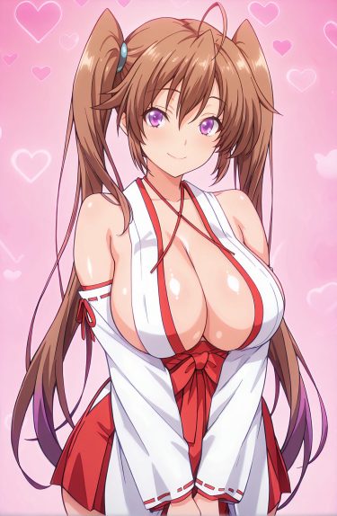 大きな胸・赤面の紫藤イリナのAIイラスト