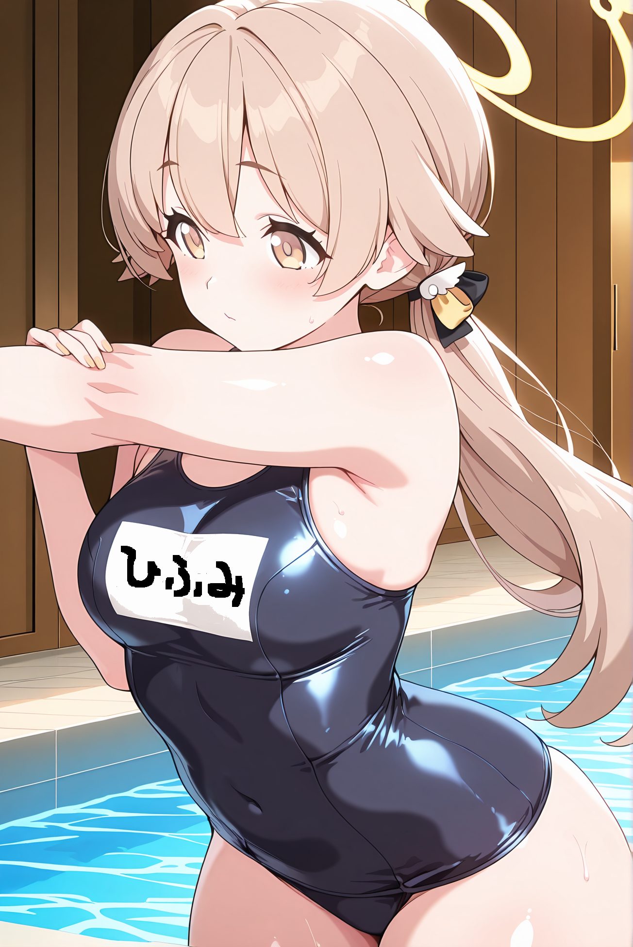 中くらいの胸・長い髪の阿慈谷ヒフミのAIイラスト