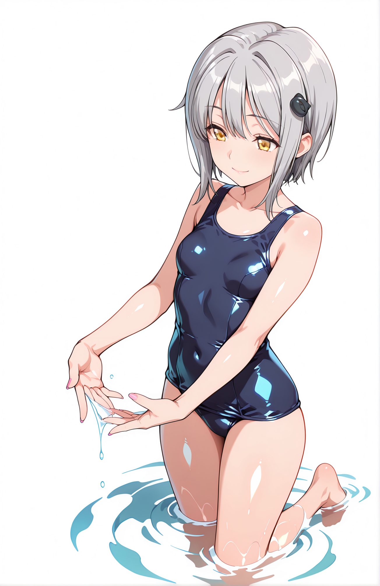 灰髪・前髪の塔城小猫のAIイラスト