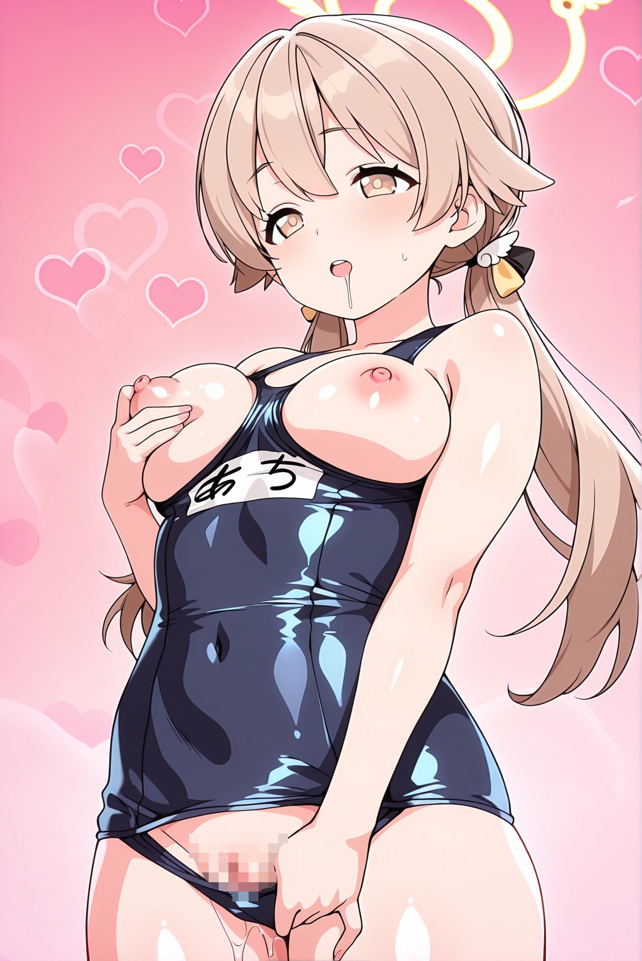 女性オナニーが魅力的なスク水の二次創作AIイラスト