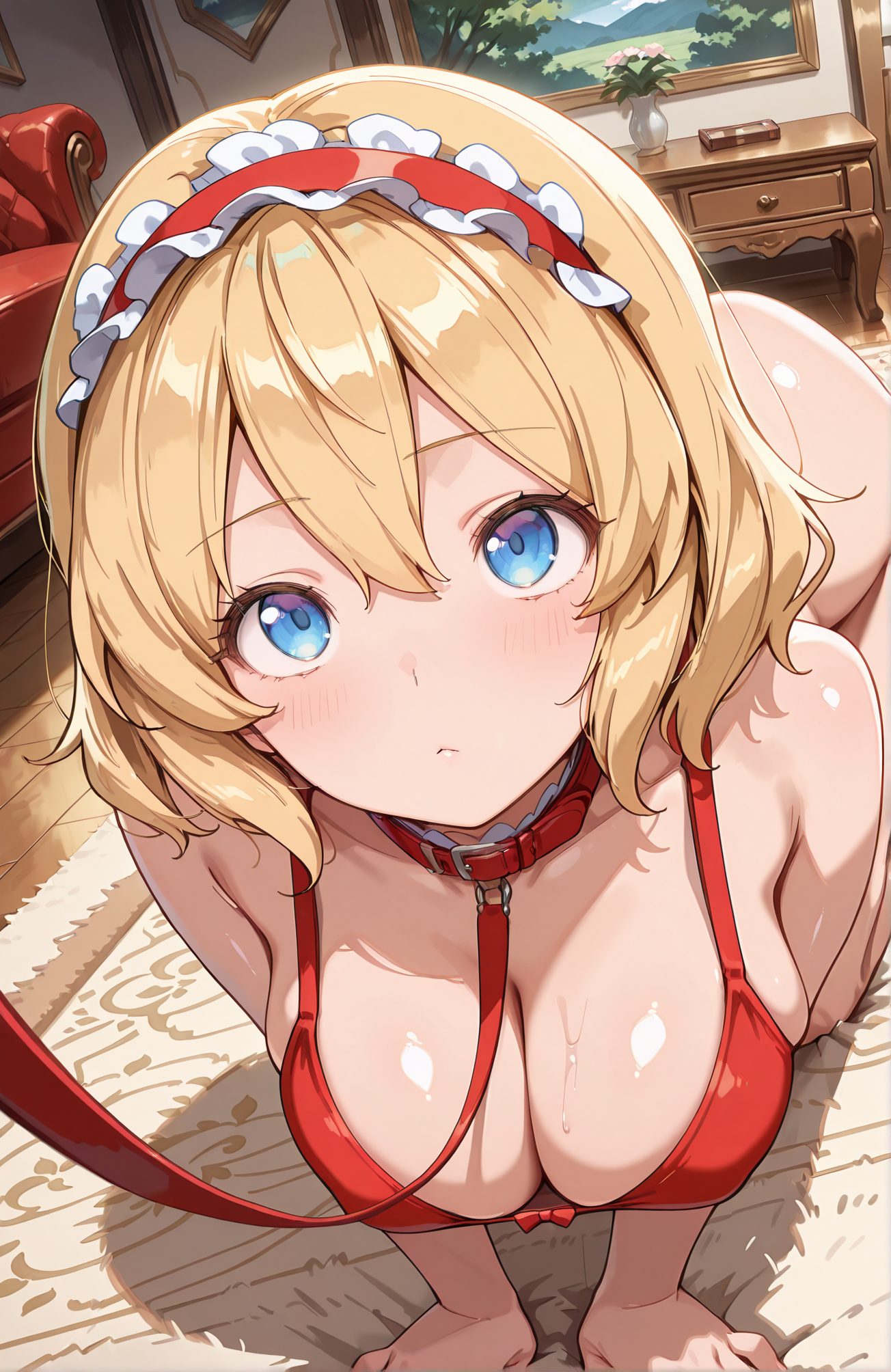 赤面・金髪のアリス・マーガトロイドのAIイラスト