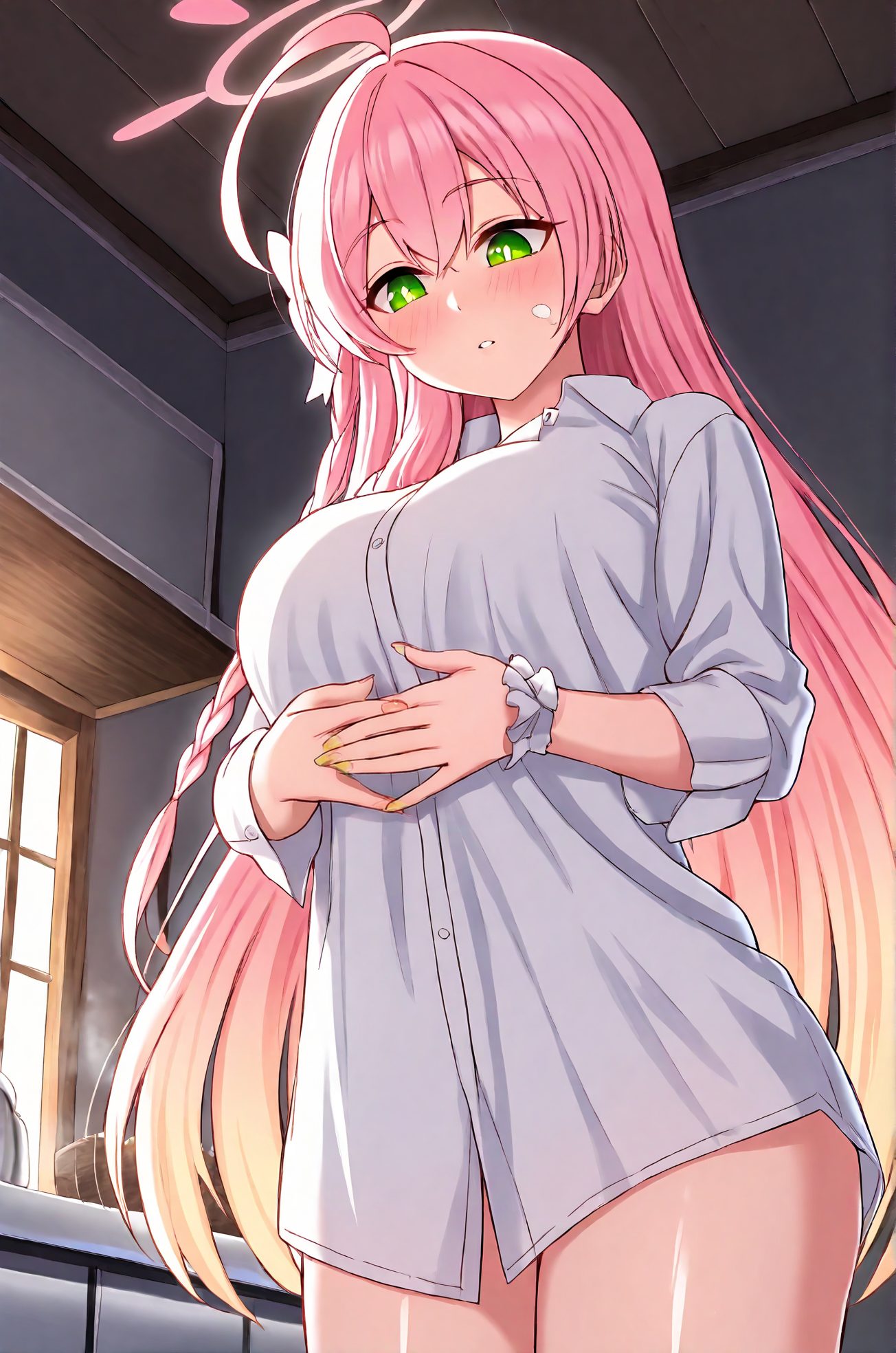 巨乳・とても長い髪の浦和ハナコのAIイラスト