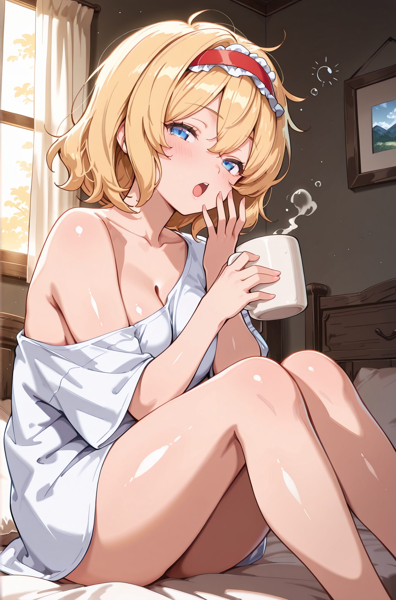 中くらいの胸・光沢肌のアリス・マーガトロイドのAIイラスト