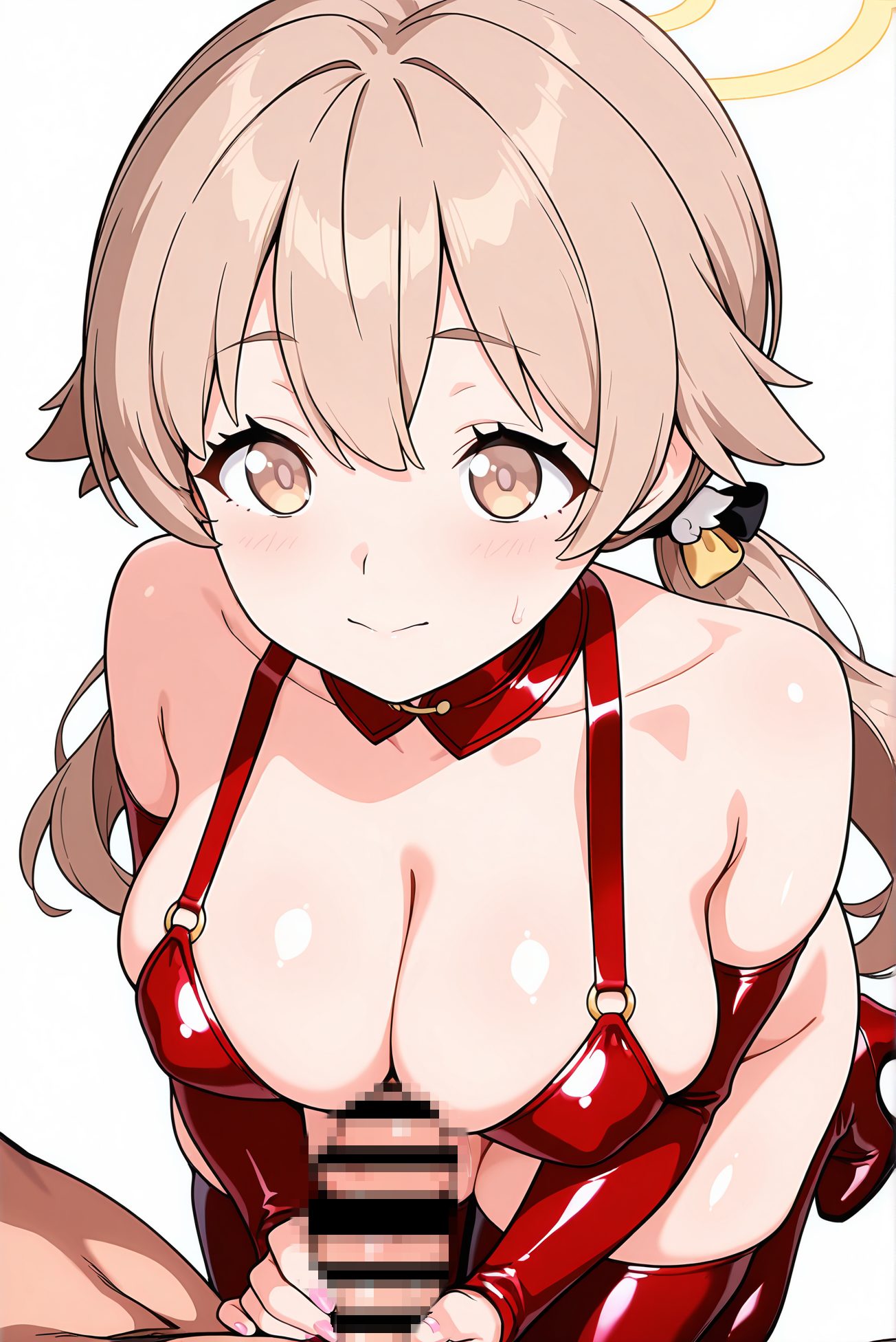 無修正・肩出しの阿慈谷ヒフミのAIイラスト