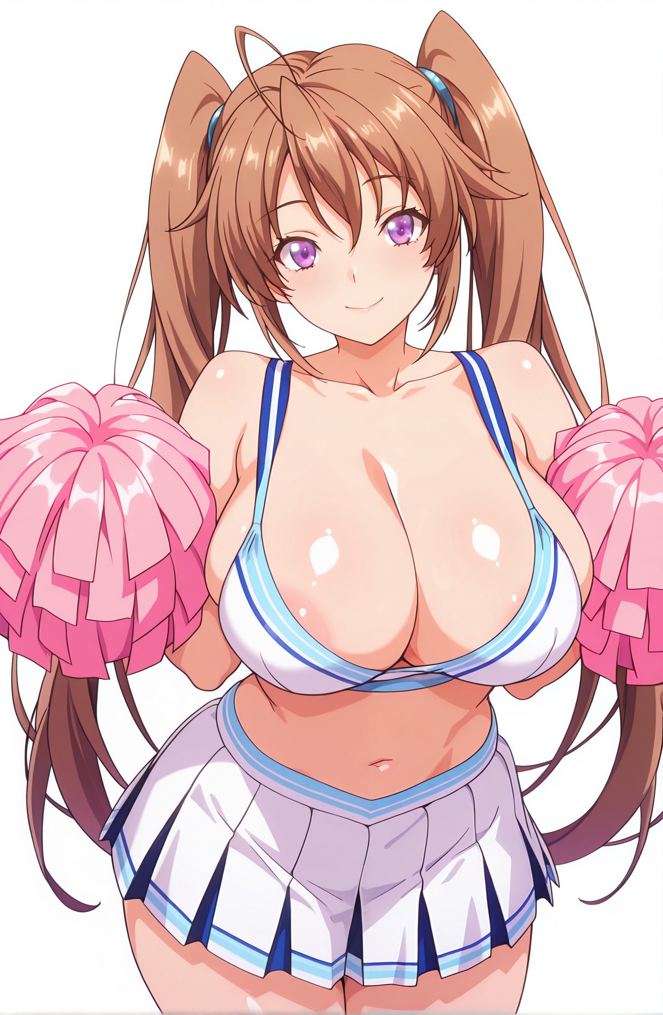 アホ毛・長い髪の紫藤イリナのAIイラスト