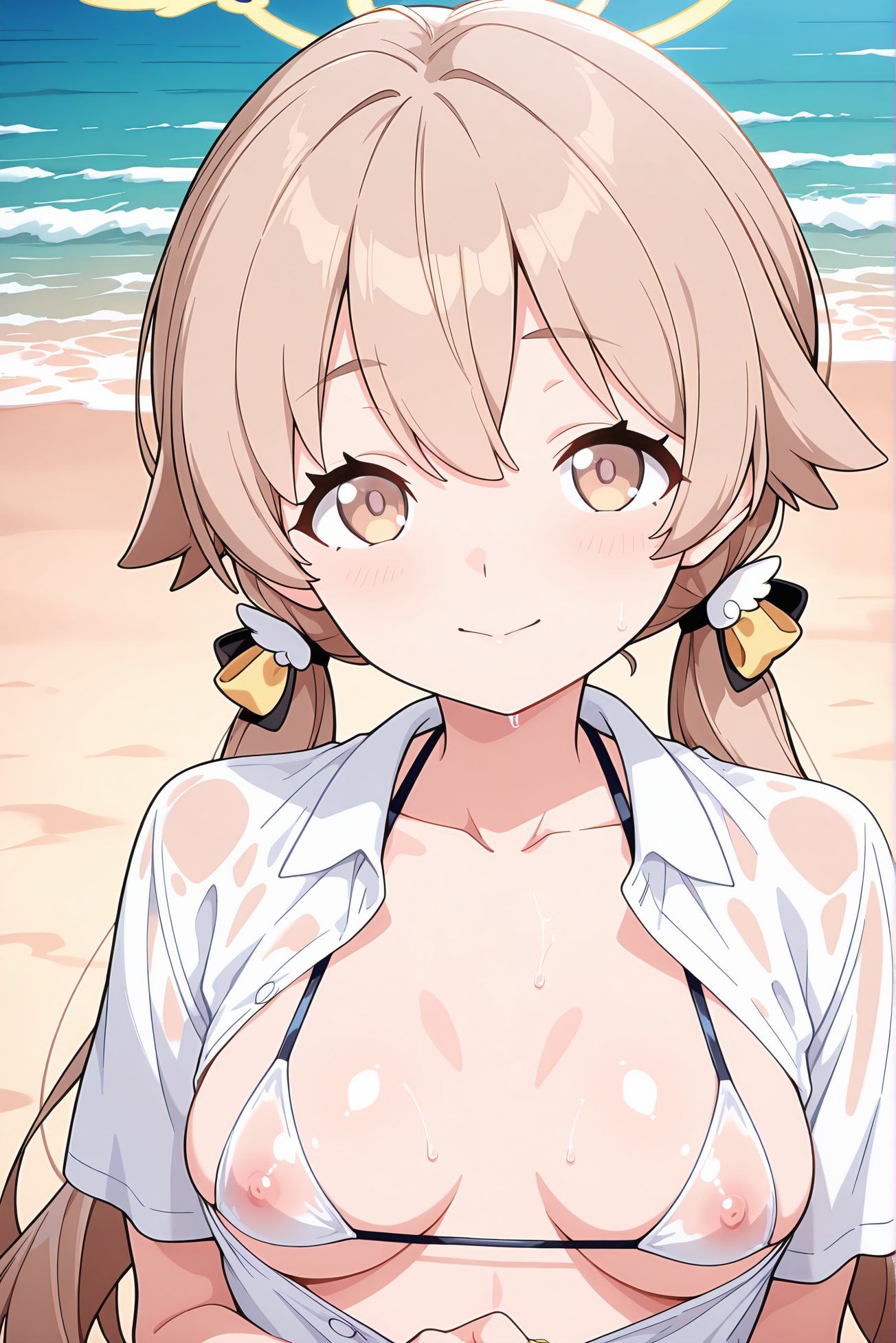 笑顔・ローツインテールの阿慈谷ヒフミのAIイラスト